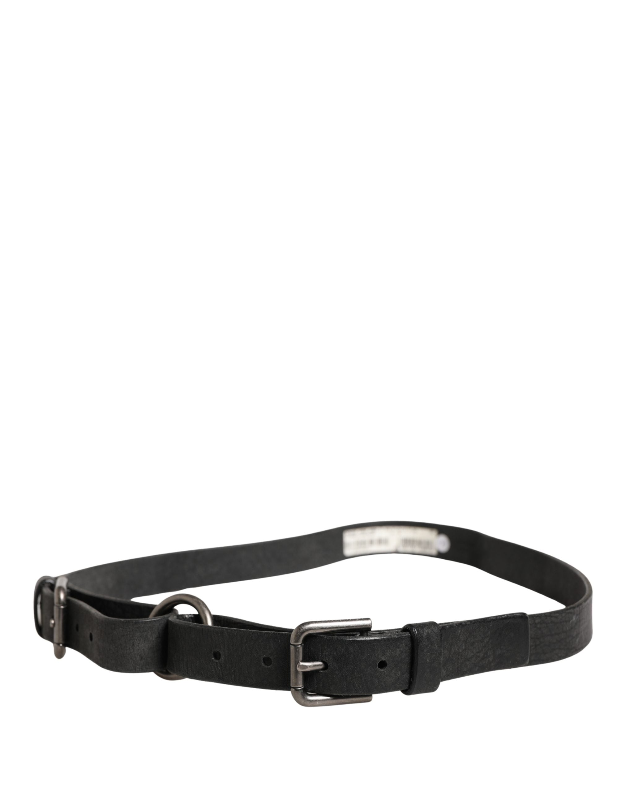 Dolce & Gabbana Men Black Calfskin Leather Metal Buckle Belt - Luxe Marca