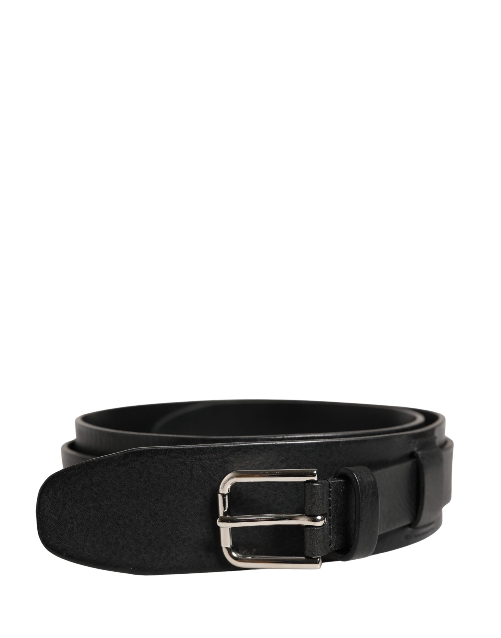 Dolce & Gabbana Men Black Classic Leather Metal Buckle Belt - Luxe Marca