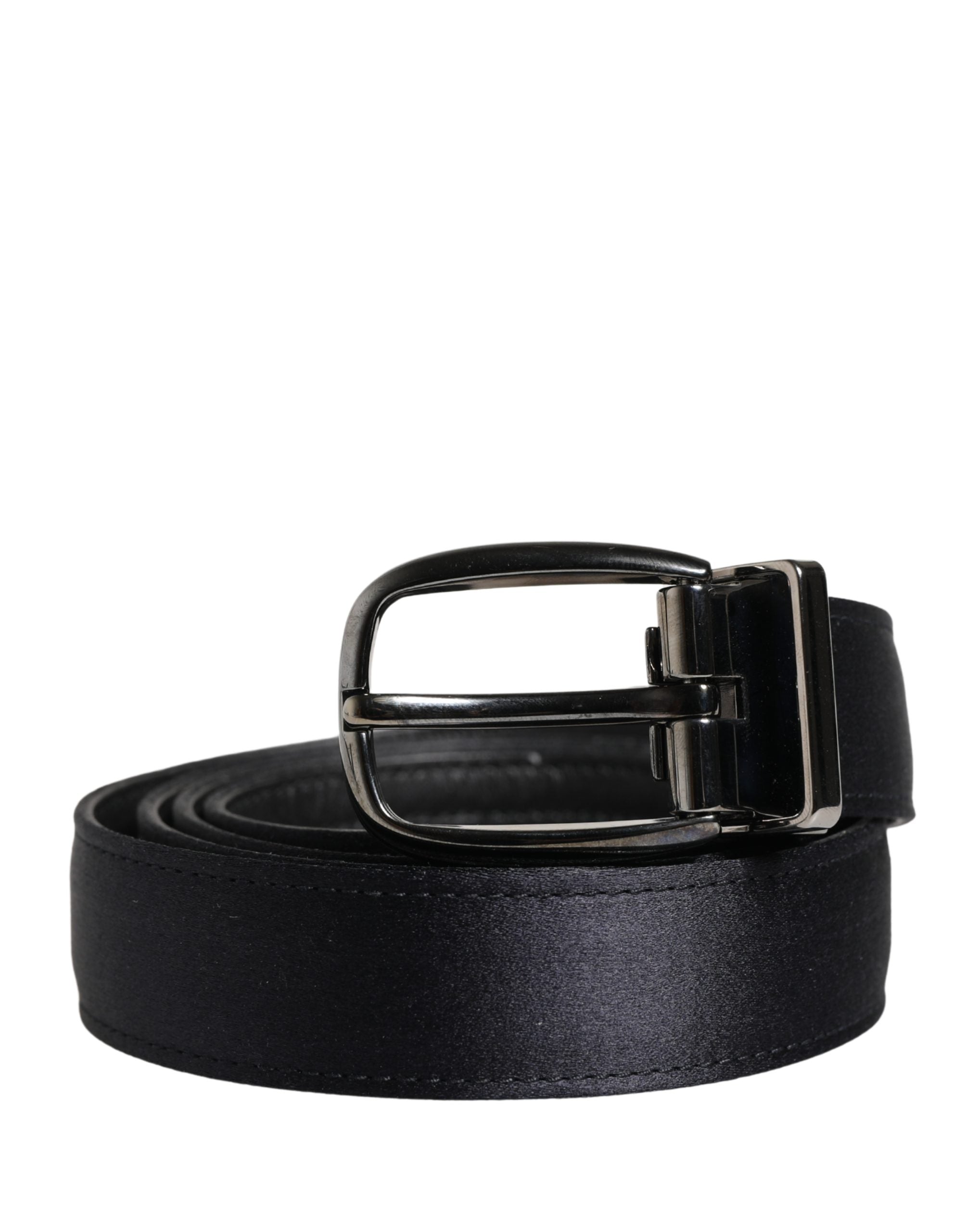 Dolce & Gabbana Men Black Classic Viscose Metal Buckle Belt - Luxe Marca