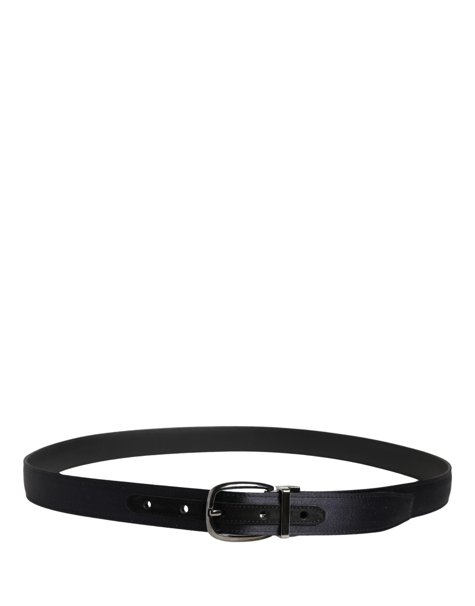 Dolce & Gabbana Men Black Classic Viscose Metal Buckle Belt - Luxe Marca
