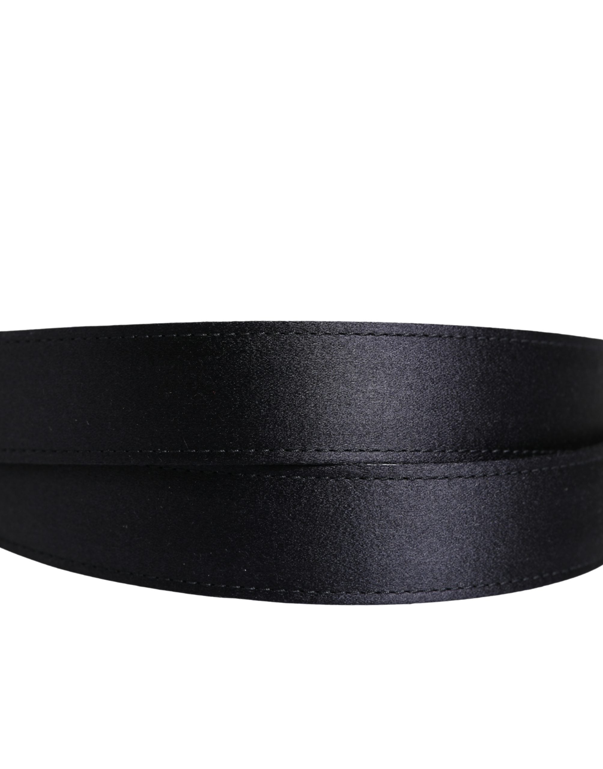 Dolce & Gabbana Men Black Classic Viscose Metal Buckle Belt - Luxe Marca