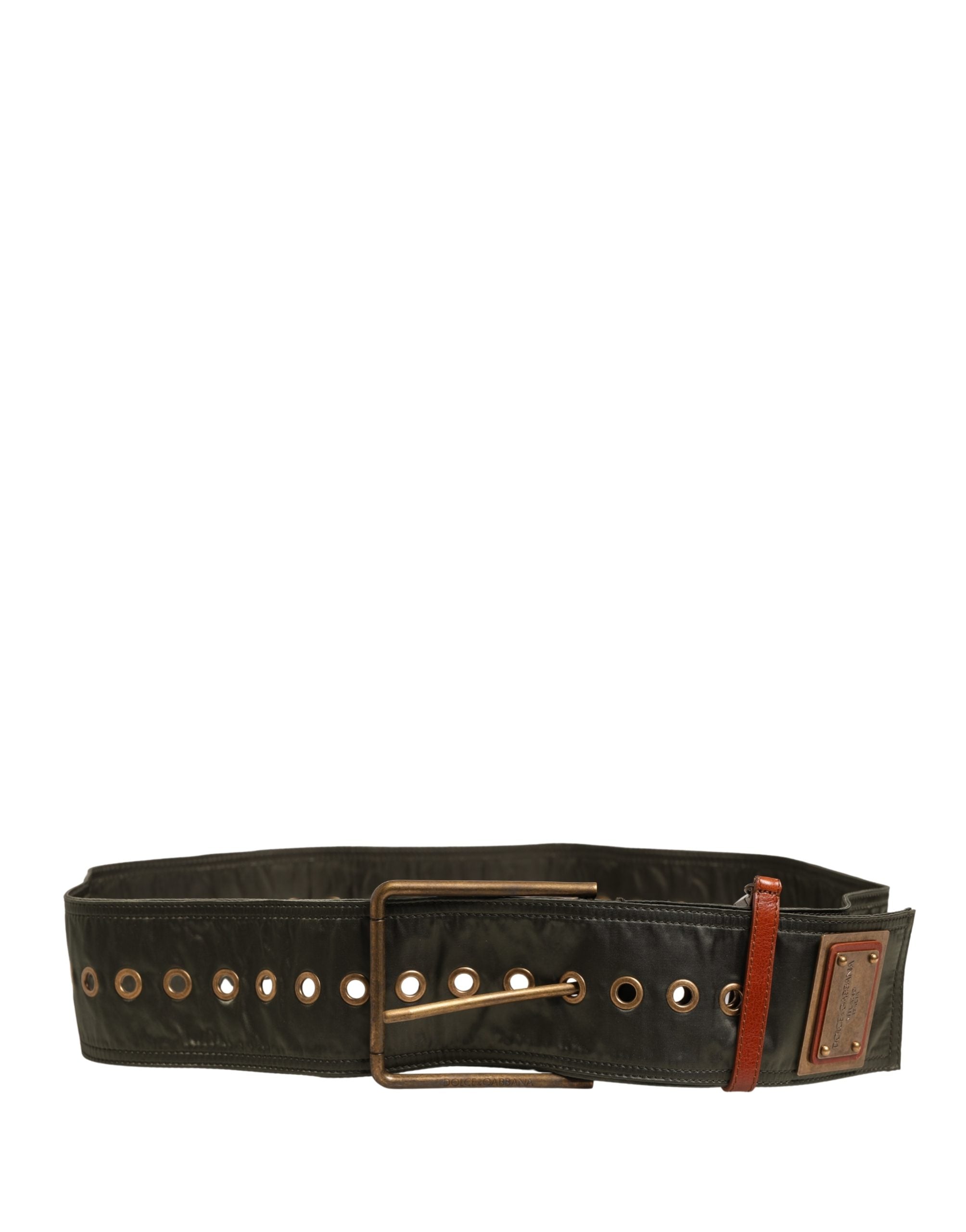 Dolce & Gabbana Men Black Wide Leather DG Metal Buckle Belt - Luxe Marca