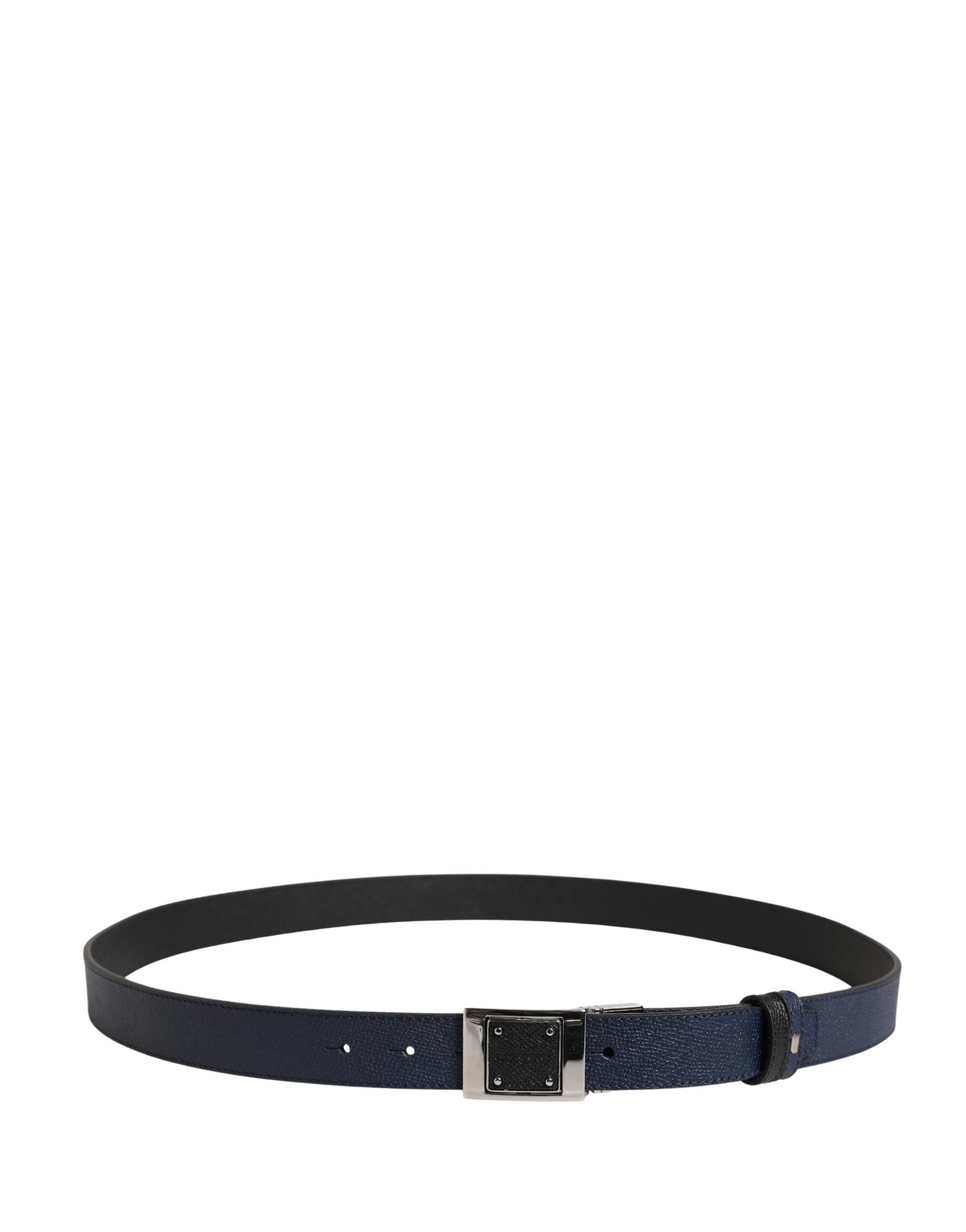 Dolce & Gabbana Men Blue Calfskin Leather Square Buckle Belt - Luxe Marca