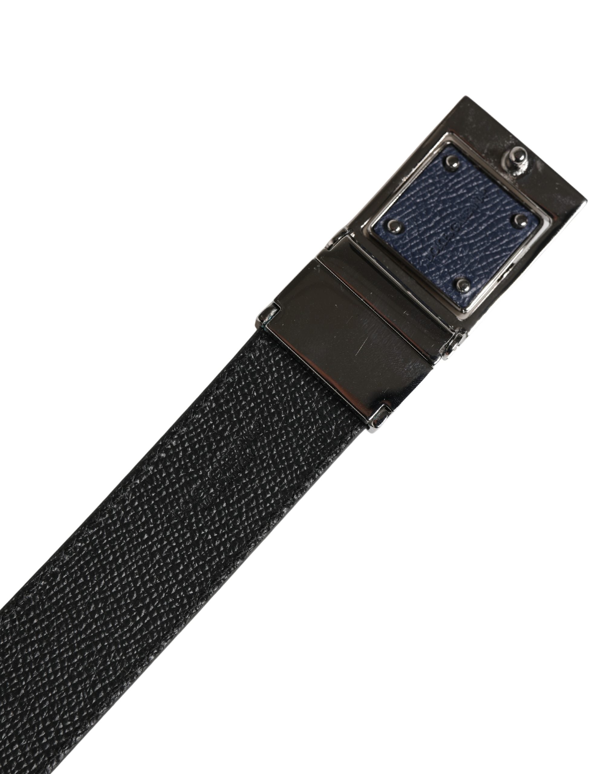 Dolce & Gabbana Men Blue Calfskin Leather Square Buckle Belt - Luxe Marca