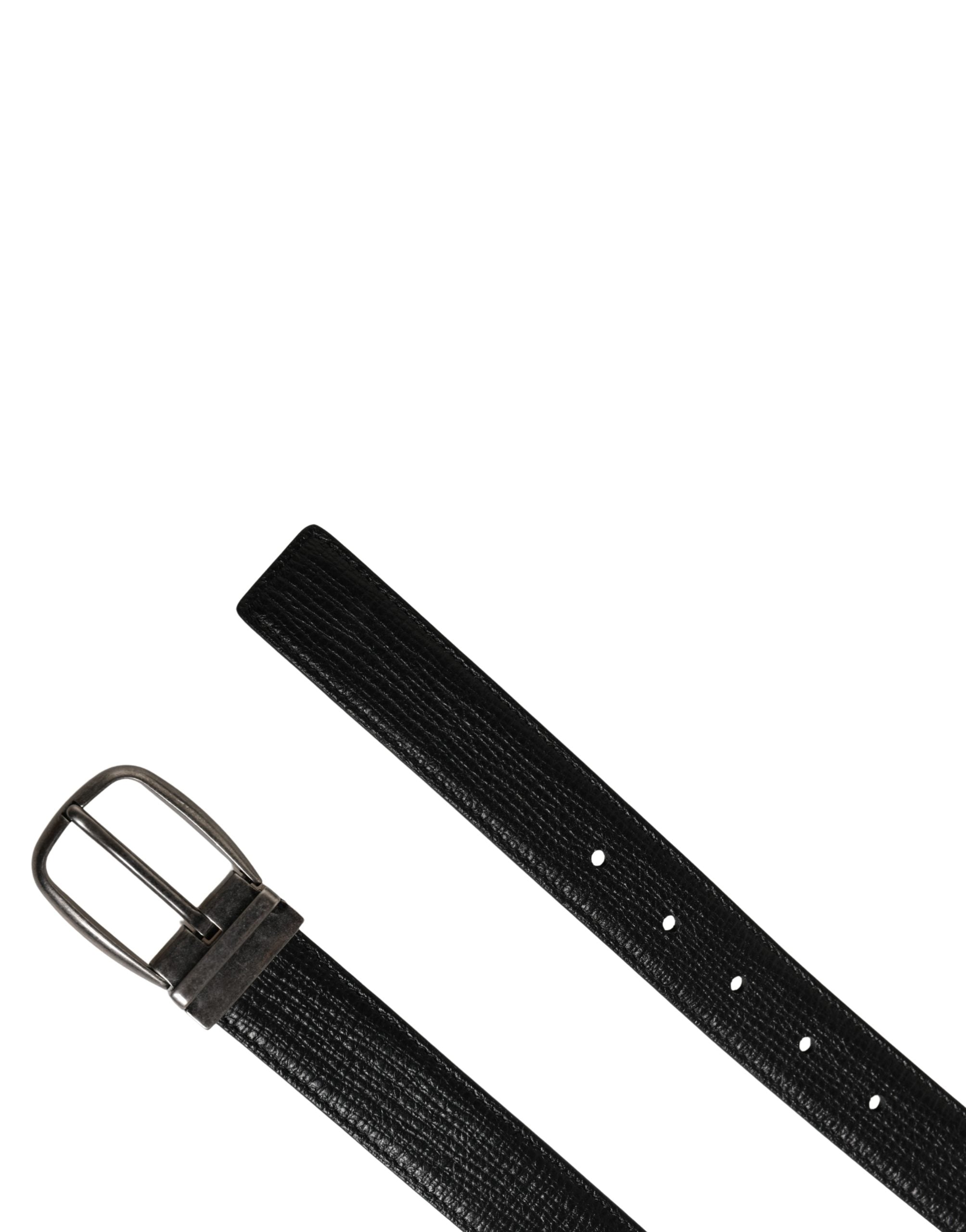 Dolce & Gabbana Men Black Classic Leather Metal Buckle Belt - Luxe Marca
