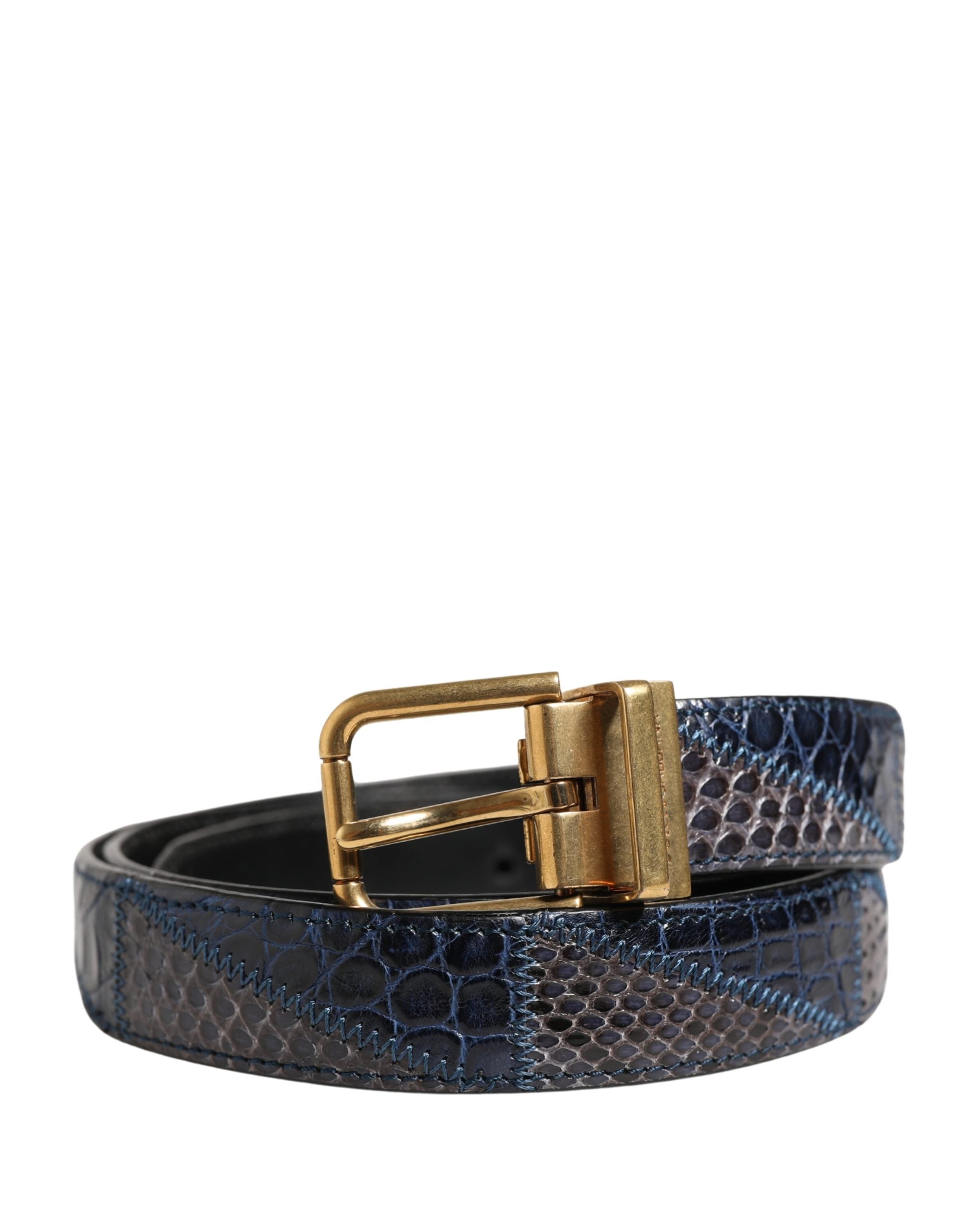 Dolce & Gabbana Men Multicolor Leather Metal Buckle Belt - Luxe Marca
