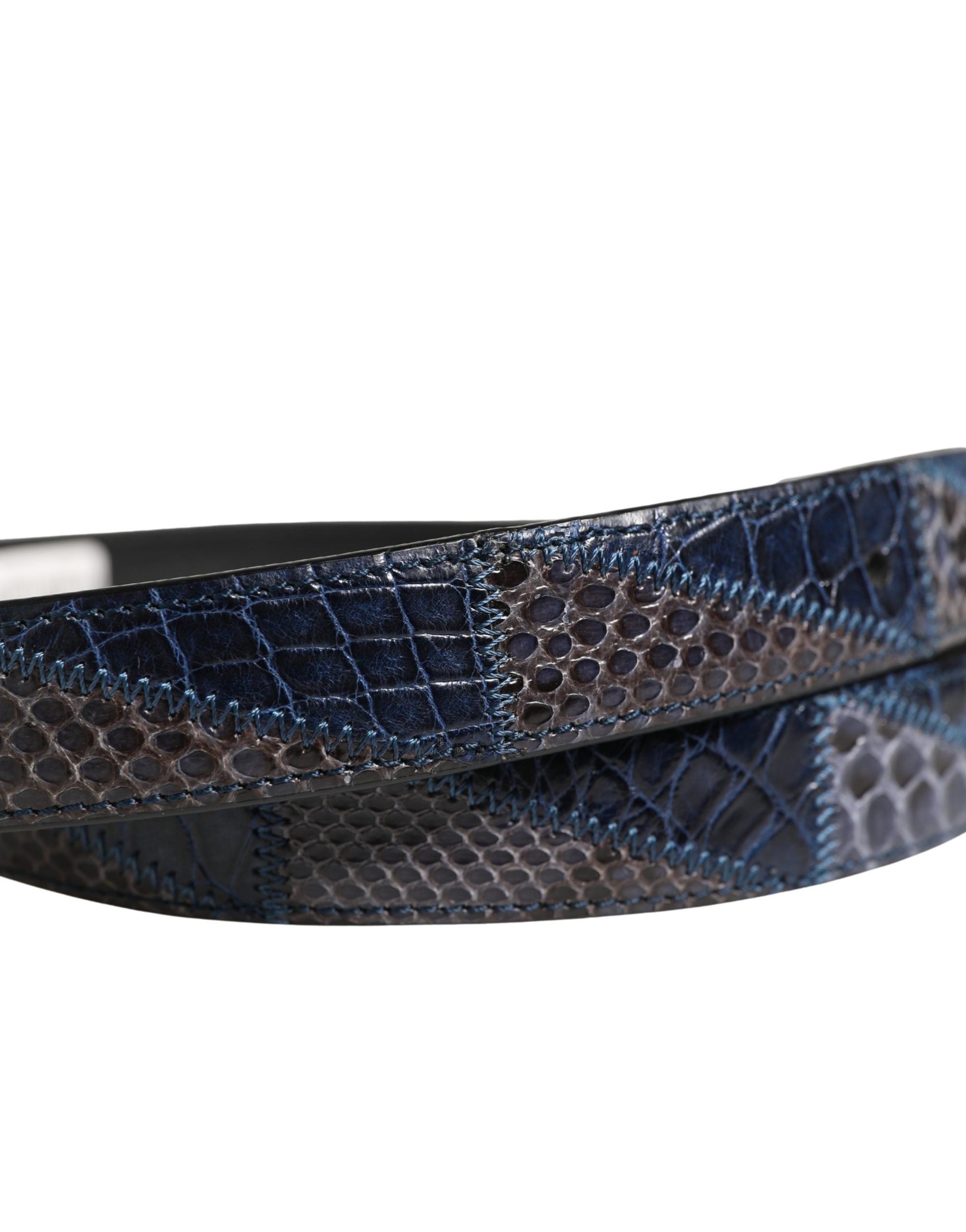 Dolce & Gabbana Men Multicolor Leather Metal Buckle Belt - Luxe Marca