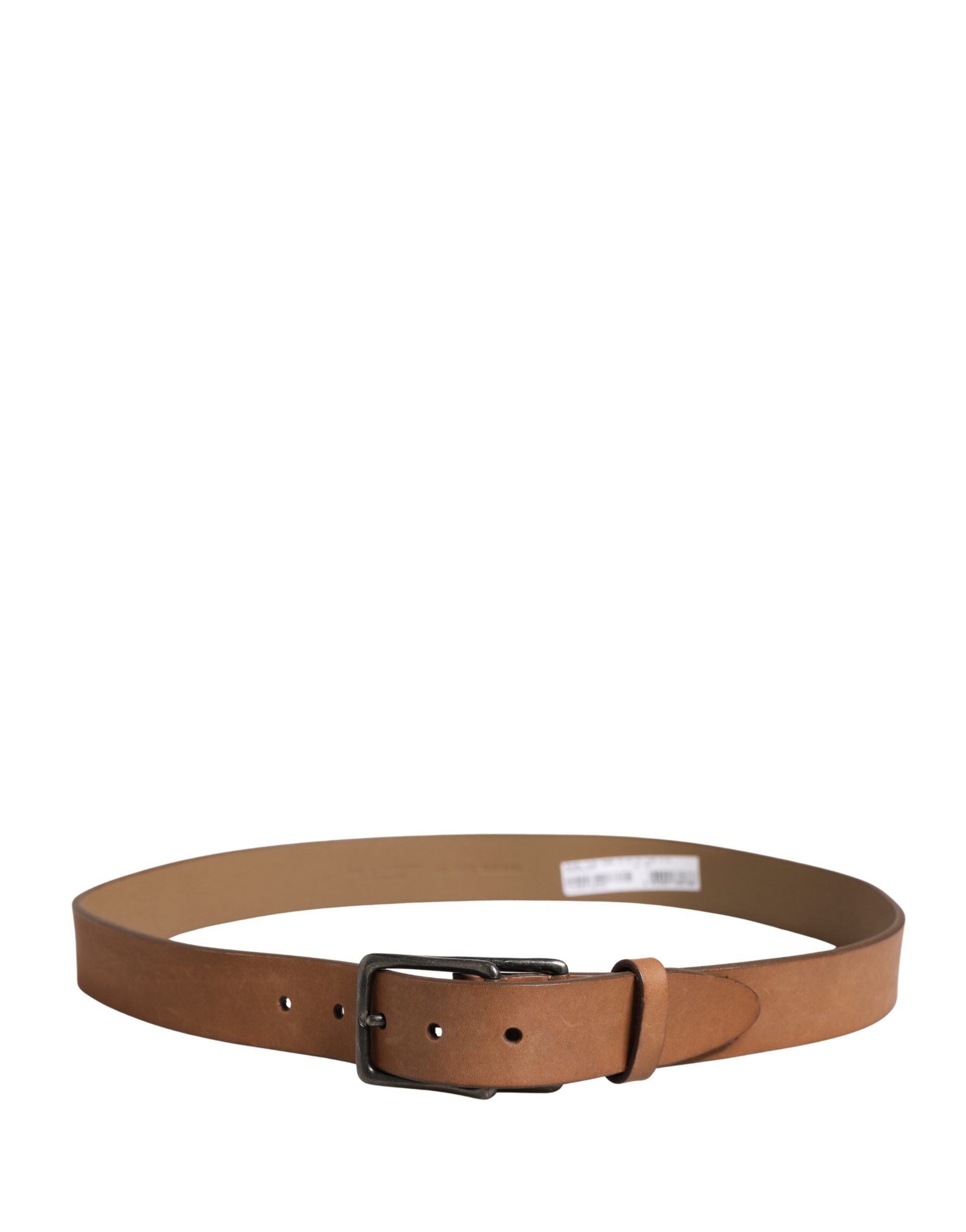 Dolce & Gabbana Men Brown Leather Classic Metal Buckle Belt - Luxe Marca