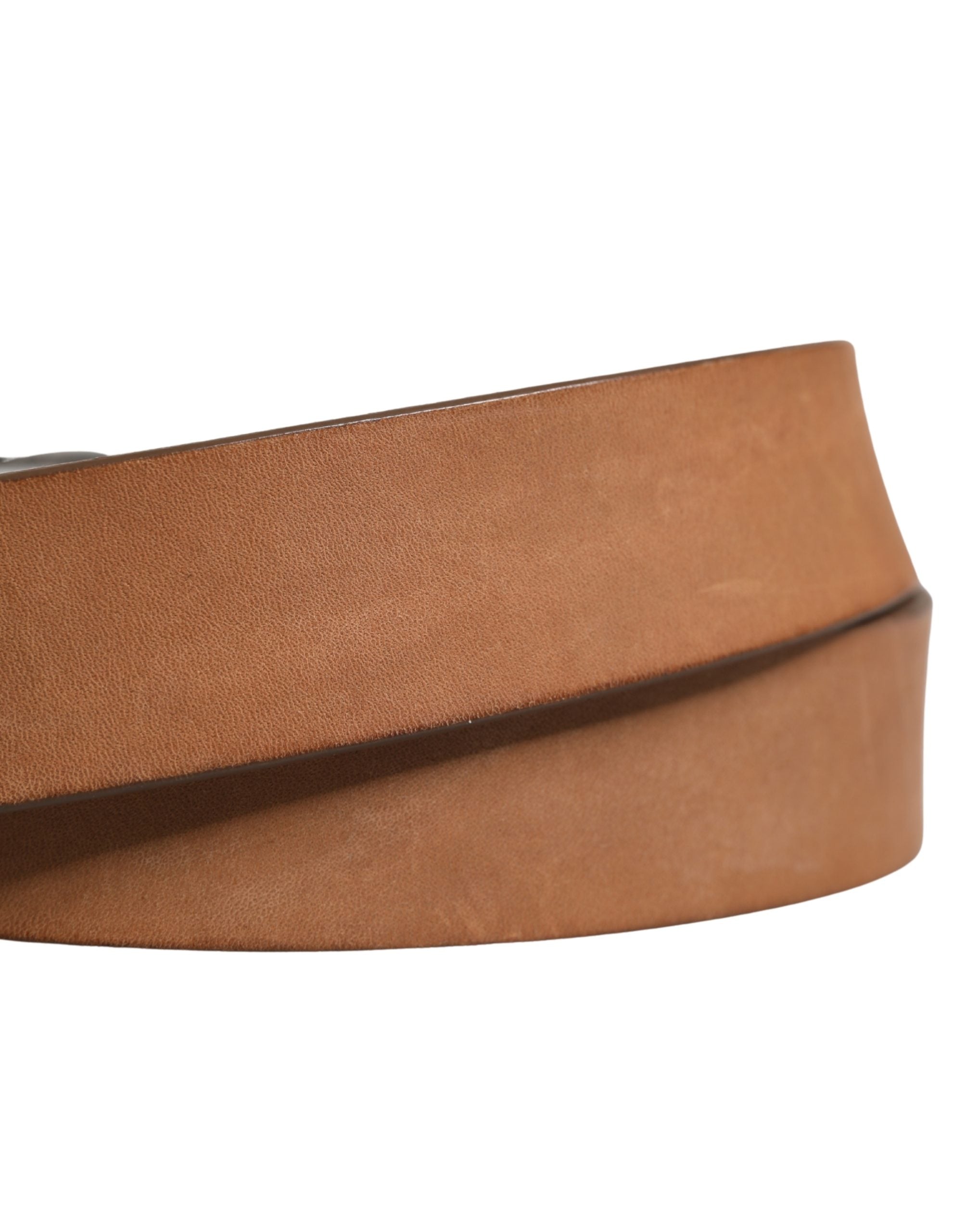 Dolce & Gabbana Men Brown Leather Classic Metal Buckle Belt - Luxe Marca