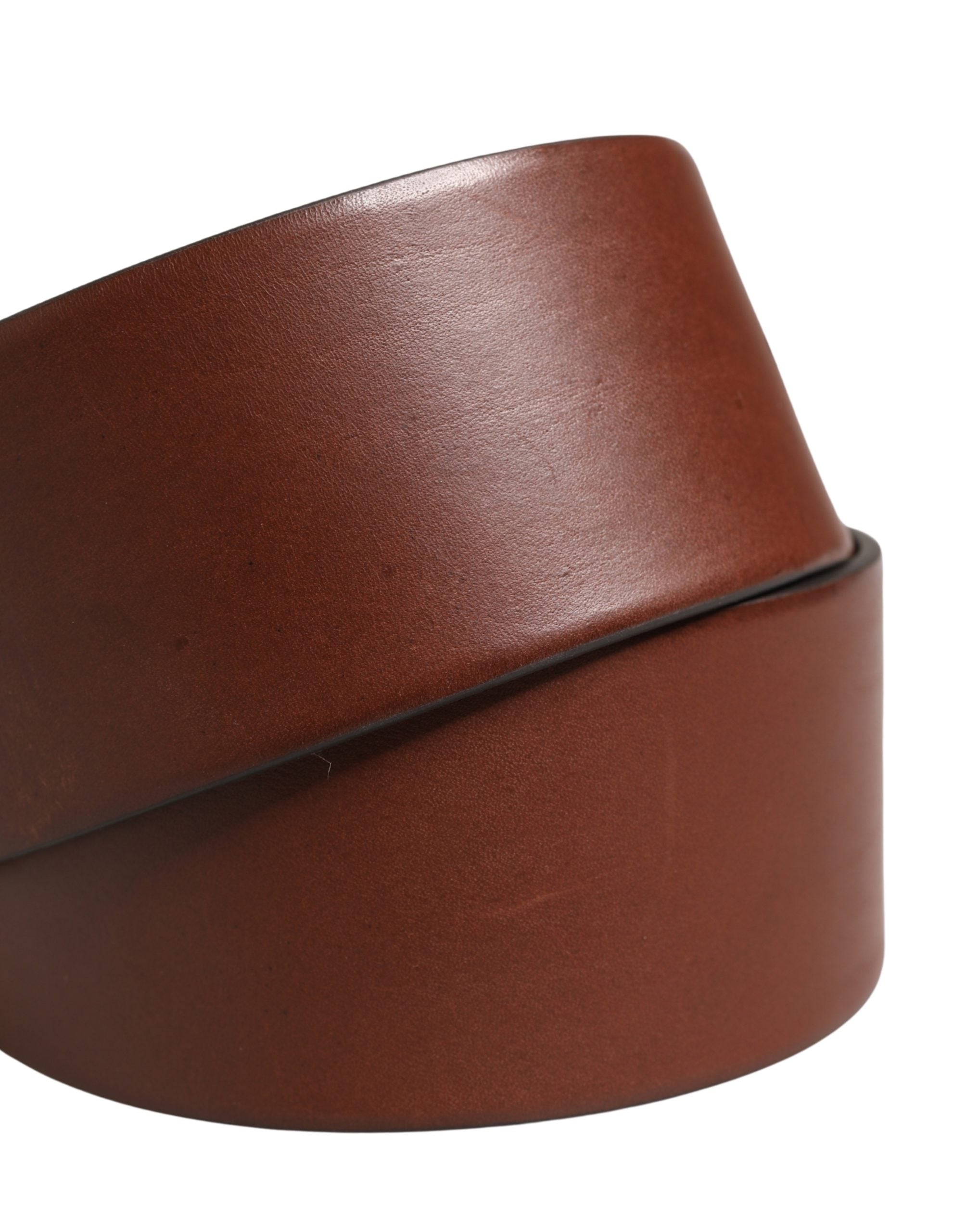Dolce & Gabbana Brown Leather Wide Waist Metal Round Belt - Luxe Marca