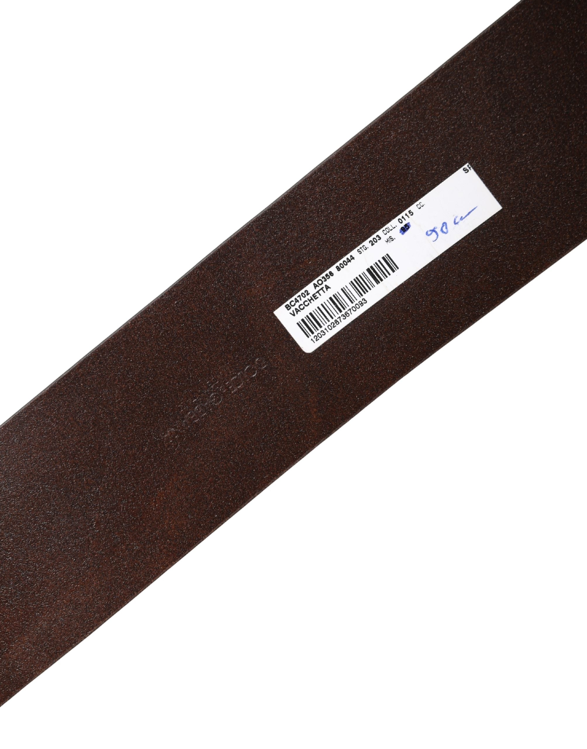 Dolce & Gabbana Brown Leather Wide Waist Metal Round Belt - Luxe Marca