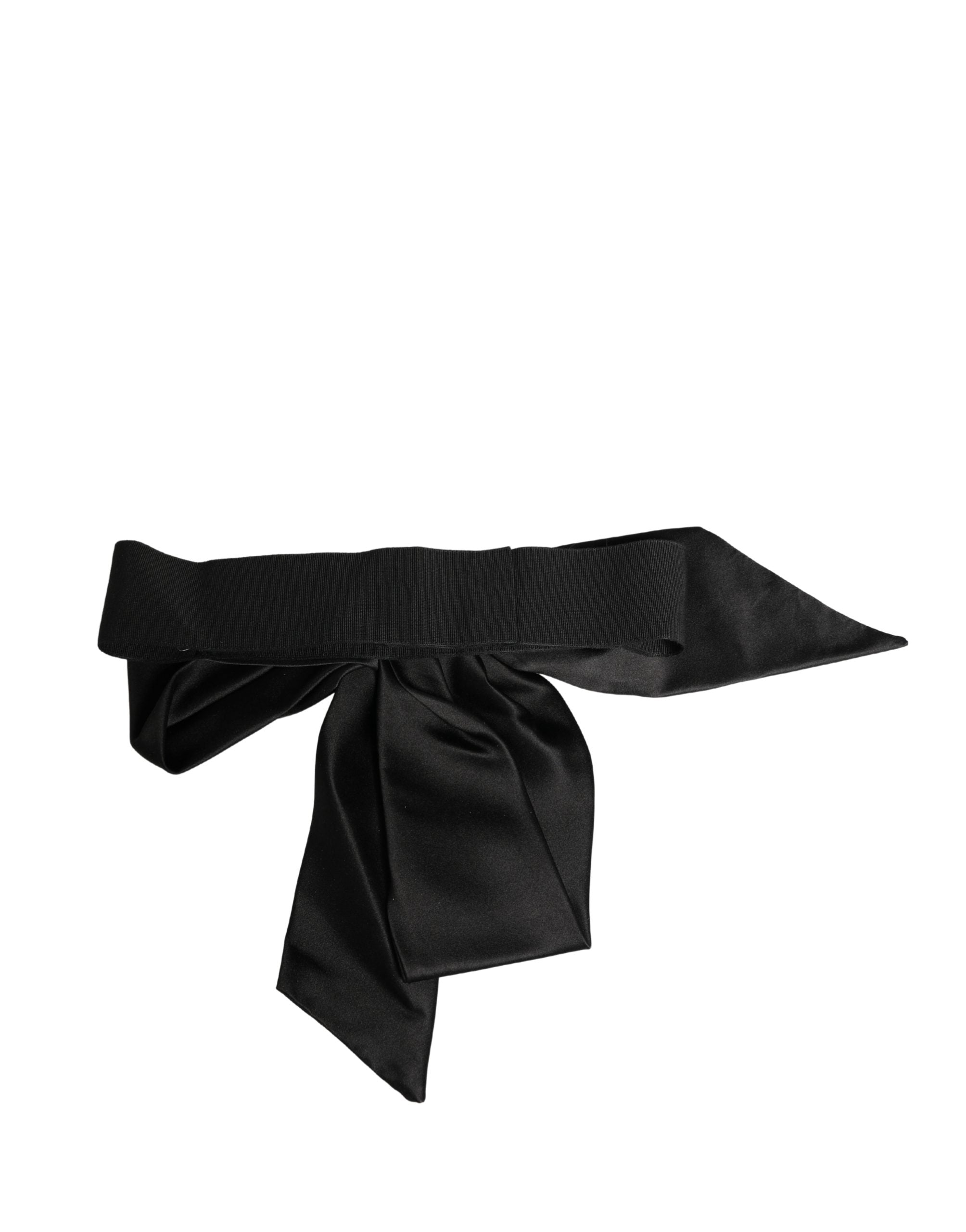 Dolce & Gabbana Black Silk Satin Sash Wide Waist Women Belt - Luxe Marca