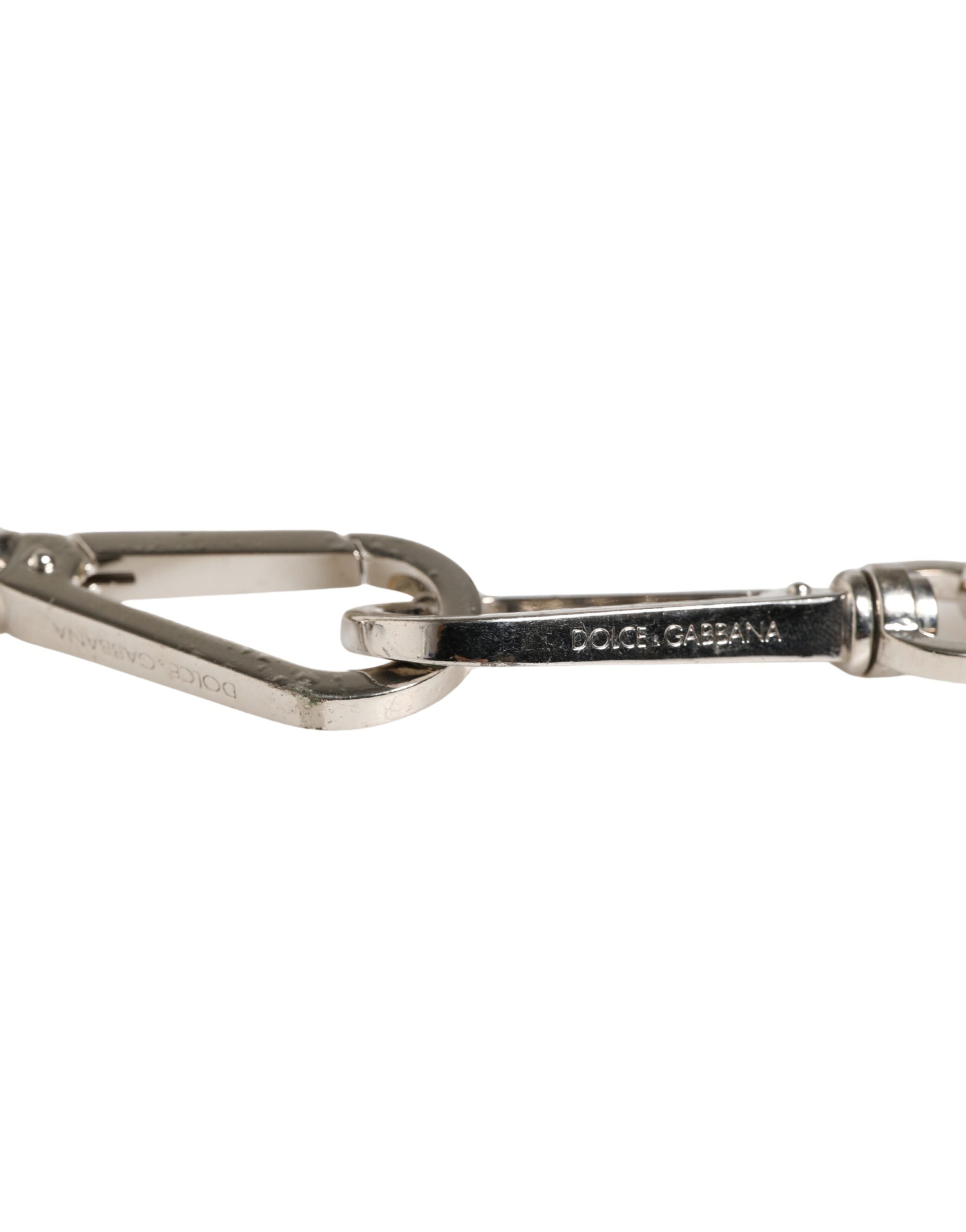 Dolce & Gabbana Black Leather Silver Chain Bag Accessory Shoulder Strap - Luxe Marca