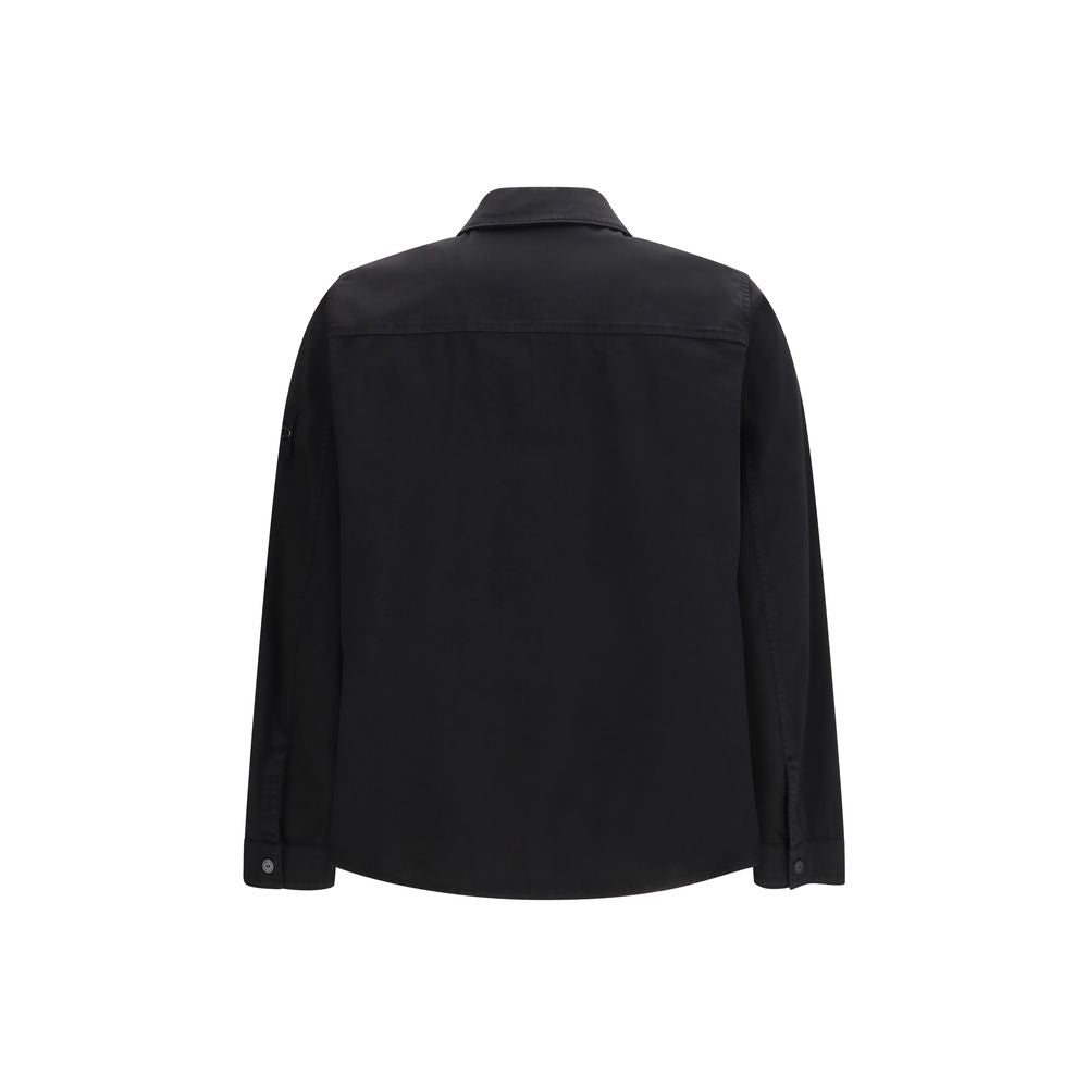Stone Island Black Cotton Jackets And Coat