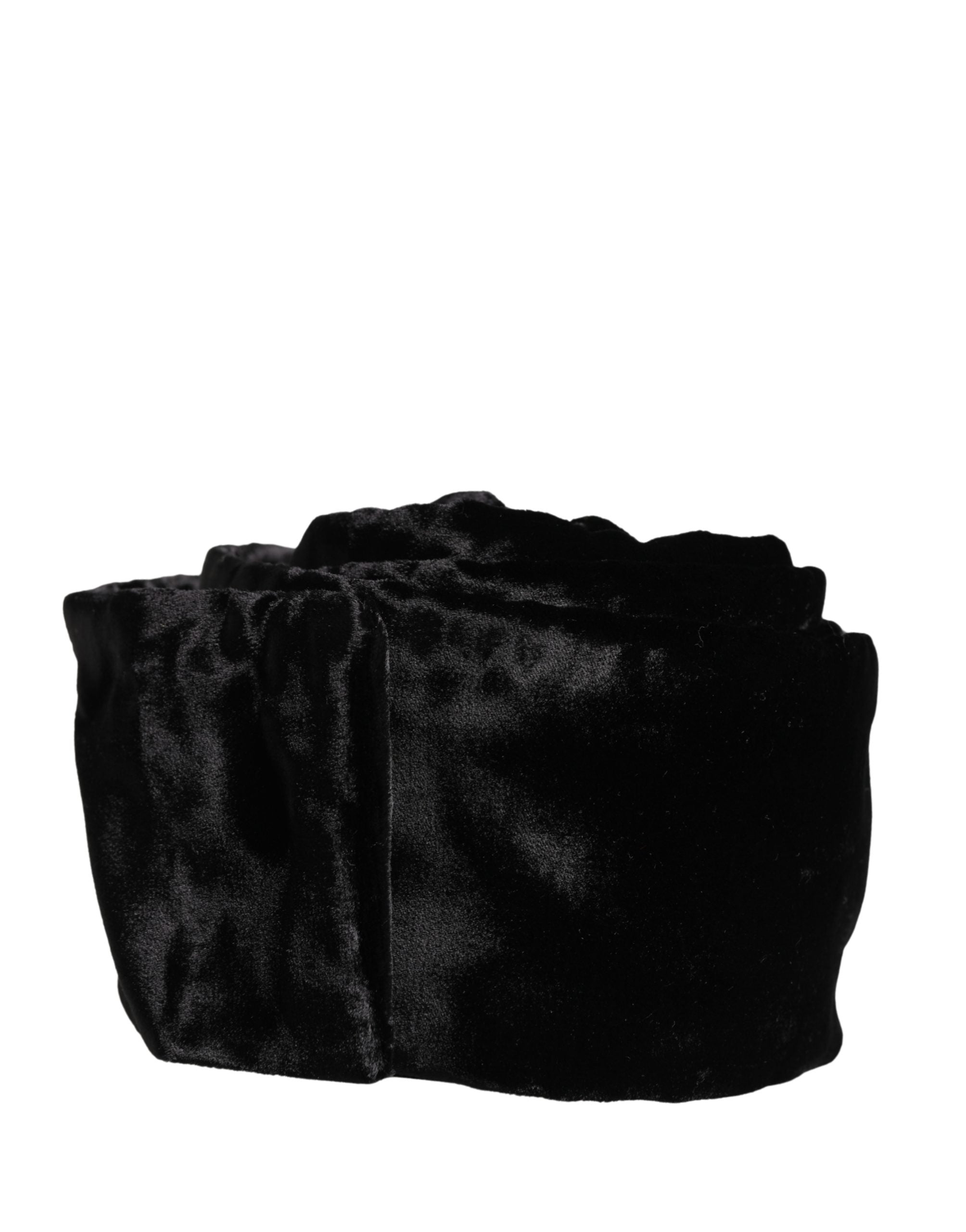Dolce & Gabbana Black Viscose Satin Waist Women Cintura Belt - Luxe Marca