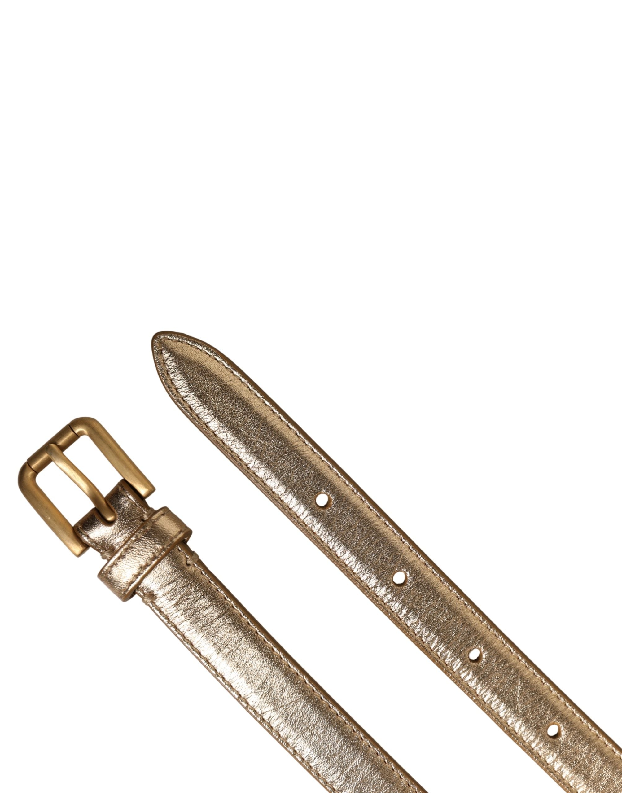 Dolce & Gabbana Gold Brass Chain Coin Embellished Metal Buckle Belt - Luxe Marca