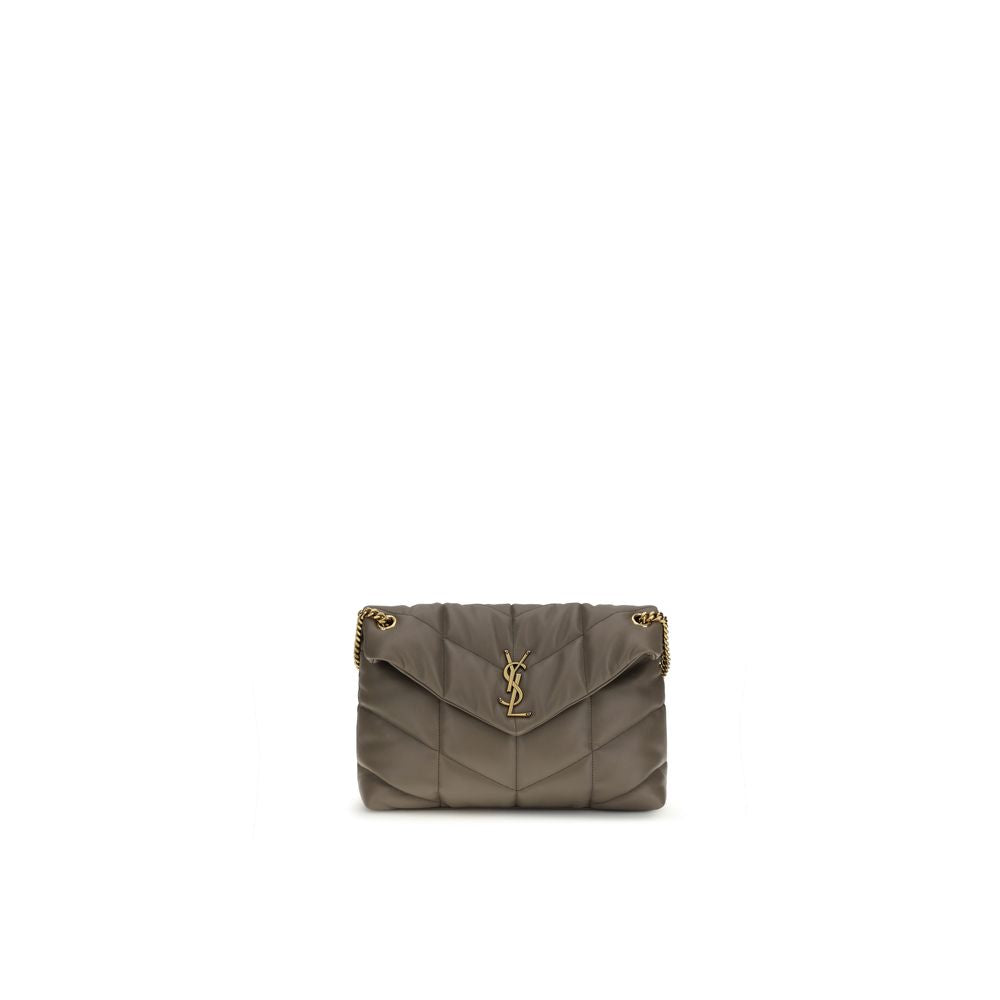 Saint Laurent Gray Lamb Leather Shoulder Bag - Luxe Marca