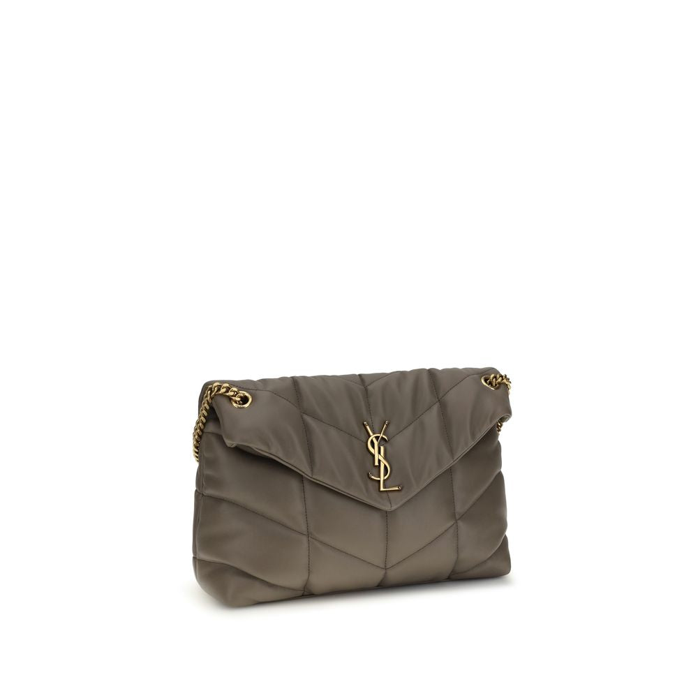 Saint Laurent Gray Lamb Leather Shoulder Bag - Luxe Marca