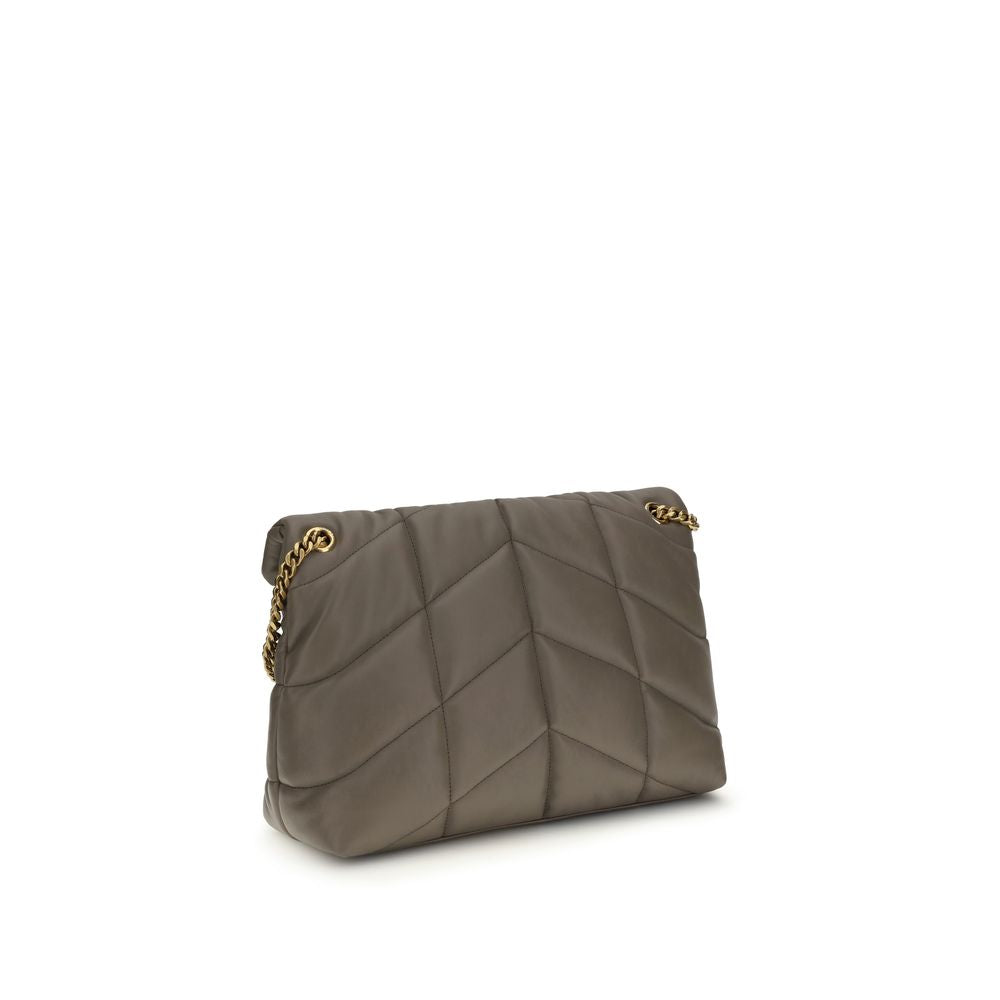 Saint Laurent Gray Lamb Leather Shoulder Bag - Luxe Marca