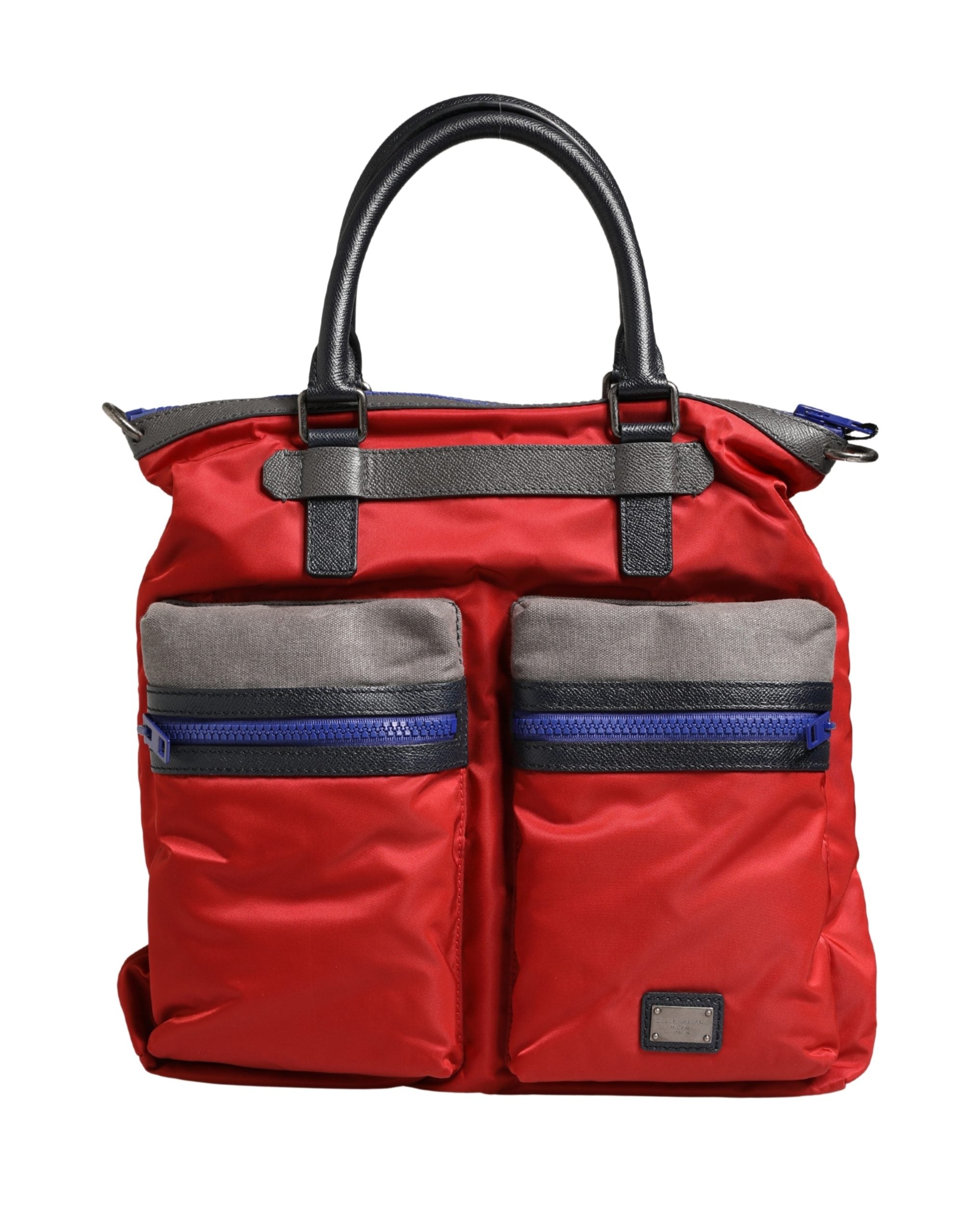 Dolce & Gabbana Red Nylon Multiple Compartments Tote Shoulder Borse Bag