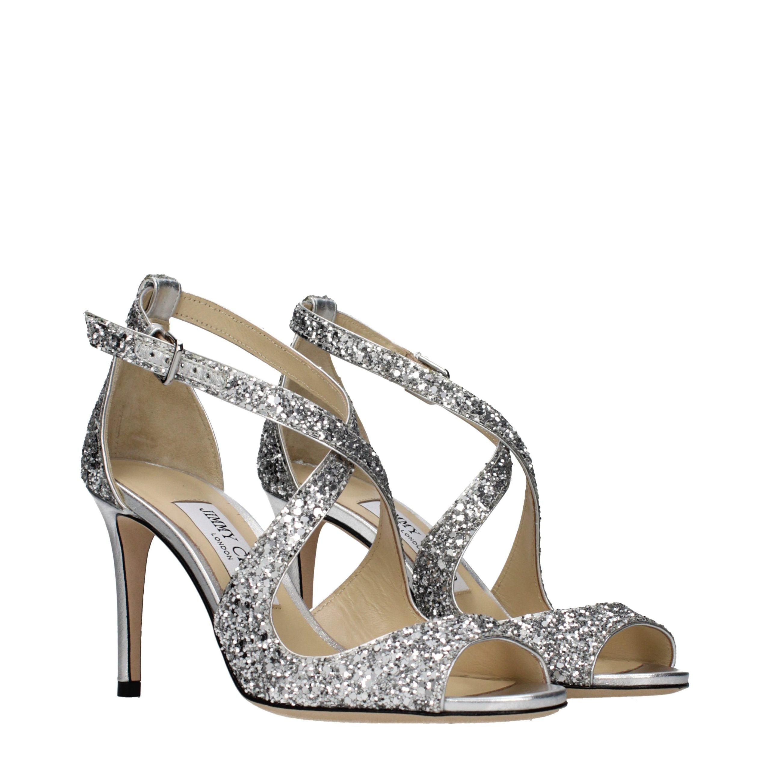 Jimmy Choo Gray Plastic Strap-On Sandals