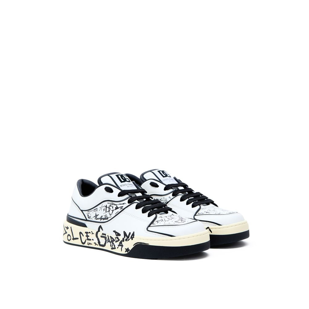 Dolce & Gabbana White Leather Low Top Sneakers