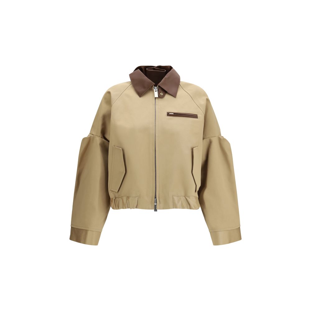 Sacai Beige Cotton Bomber