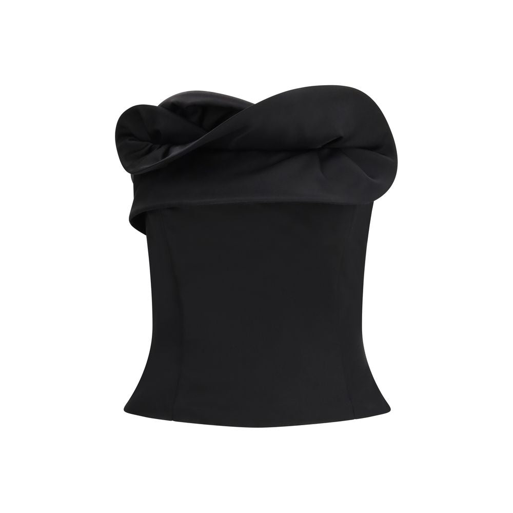 Magda Butrym Black Fleece Wool Corset