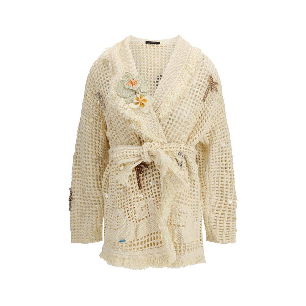 Alanui Beige Cotton Cardigan