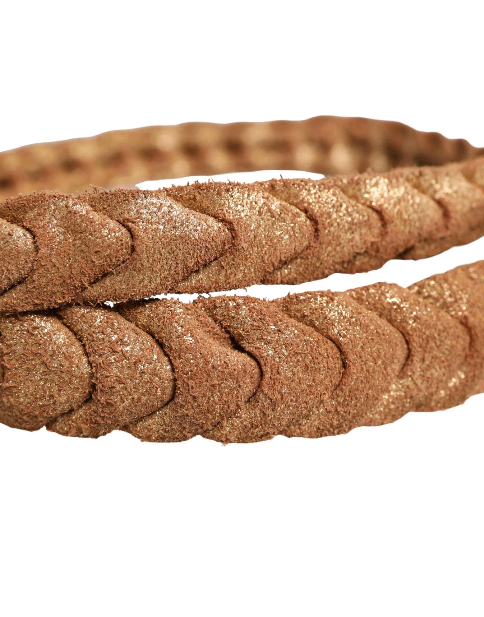 Ermanno Scervino Brown Leather Braided Metal Buckle Belt - Luxe Marca