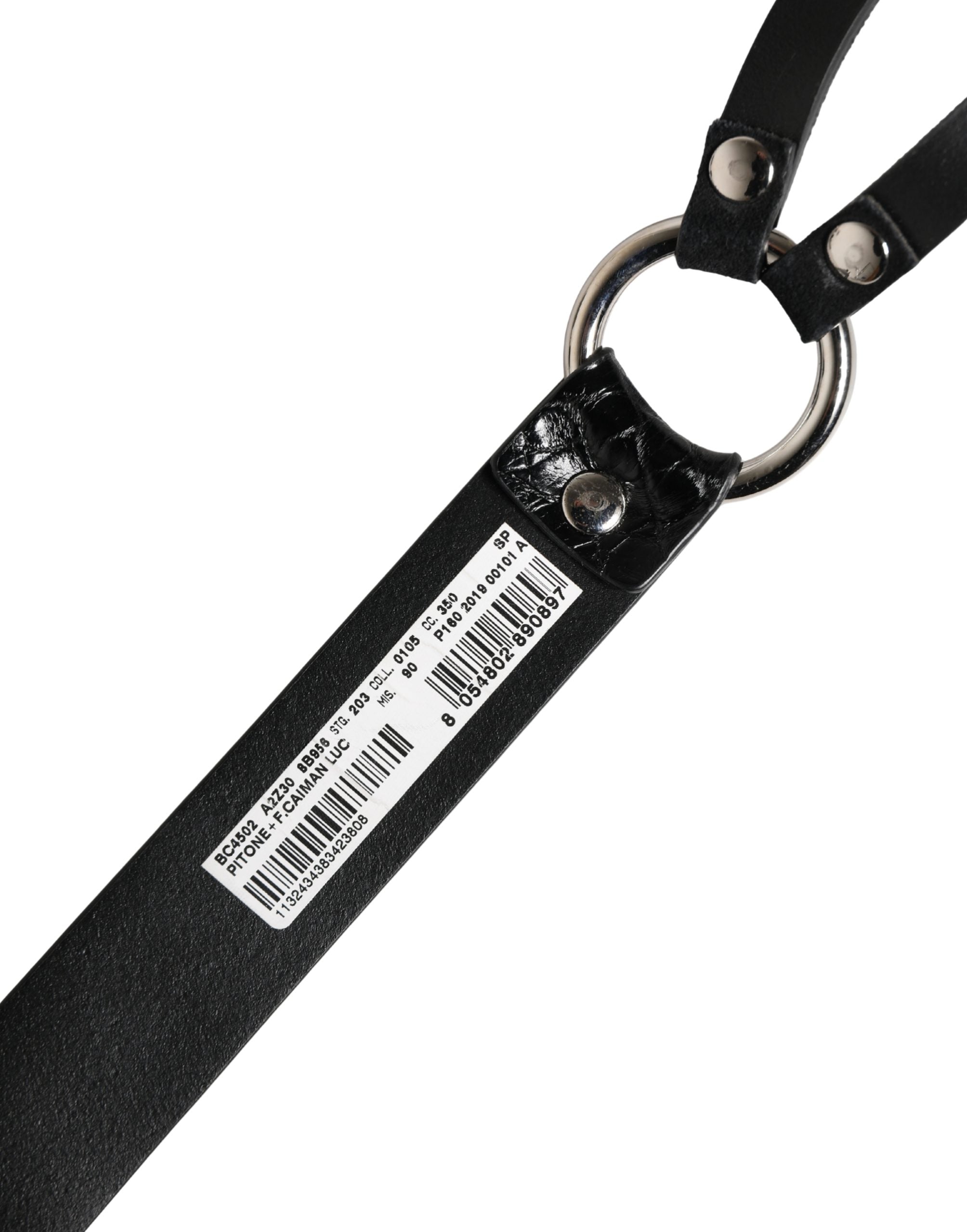 Dolce & Gabbana Black Exotic Leather Silver Metal Buckle Belt