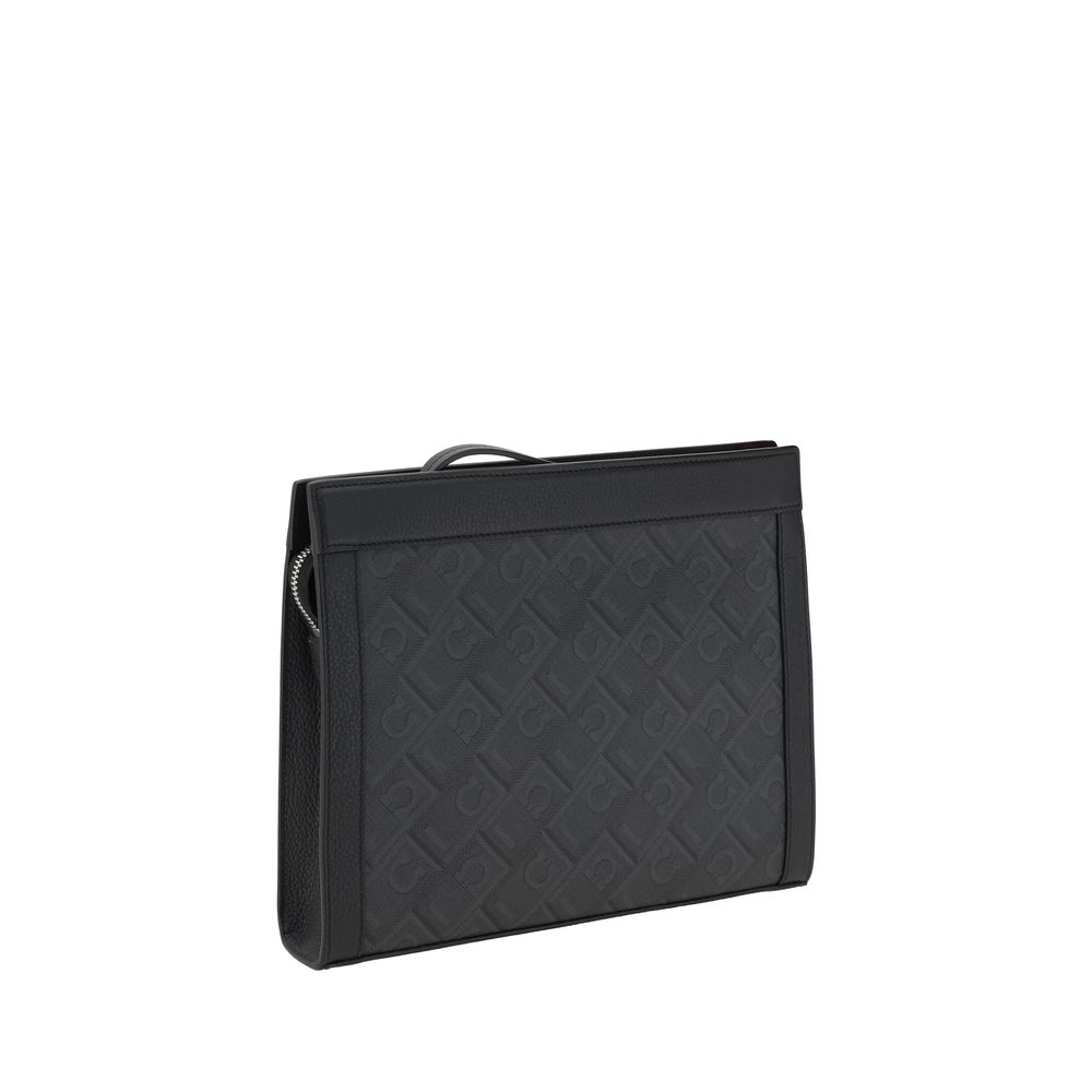 Ferragamo Black Polyethylene Clutch Bag