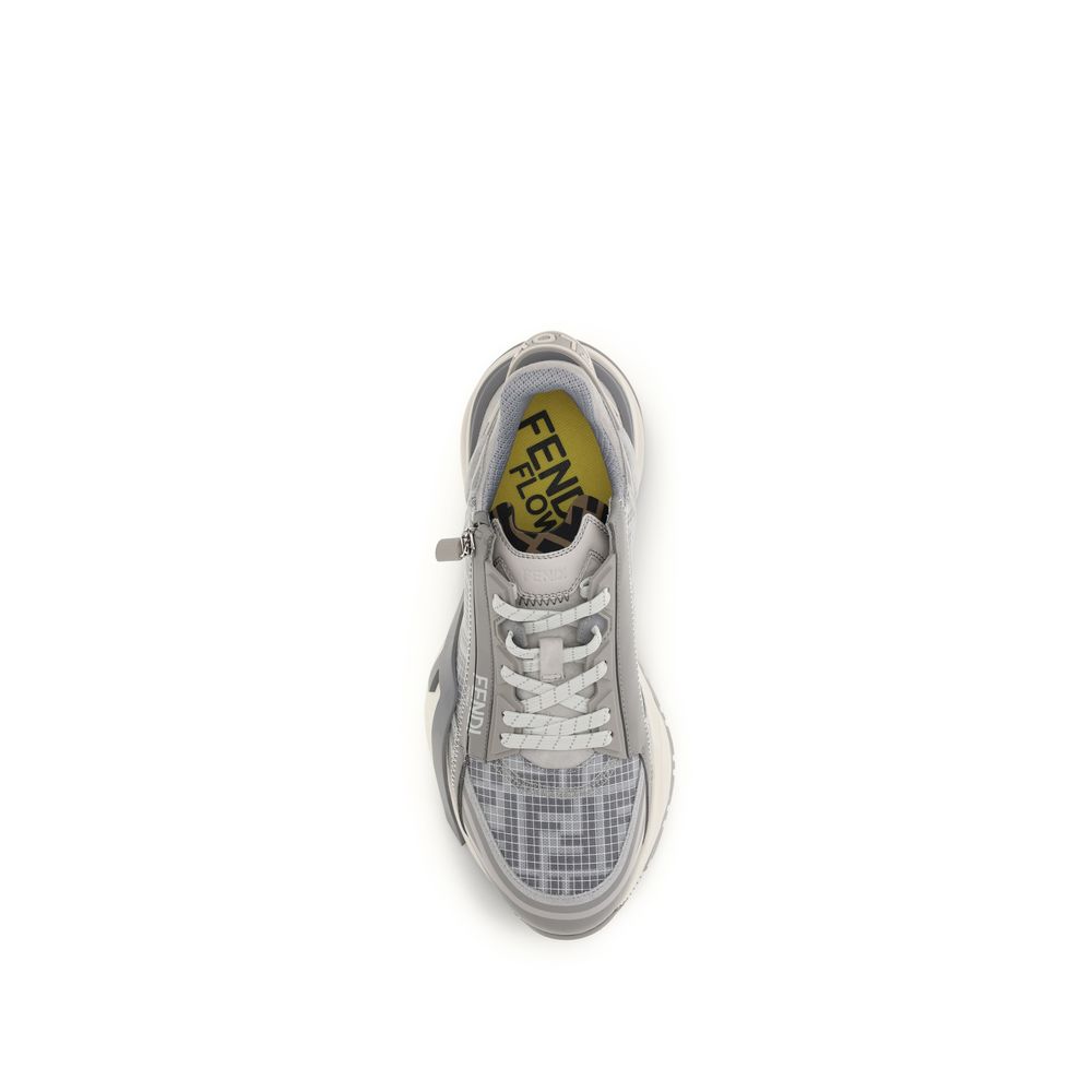 Fendi Gray Calf Leather Bos Taurus Athletic Sneakers - Luxe Marca