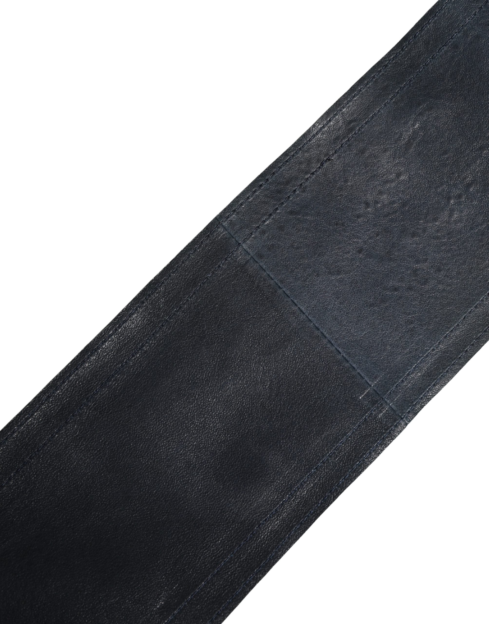 Ermanno Scervino Blue Leather Wide Waist Women Cintura Belt - Luxe Marca