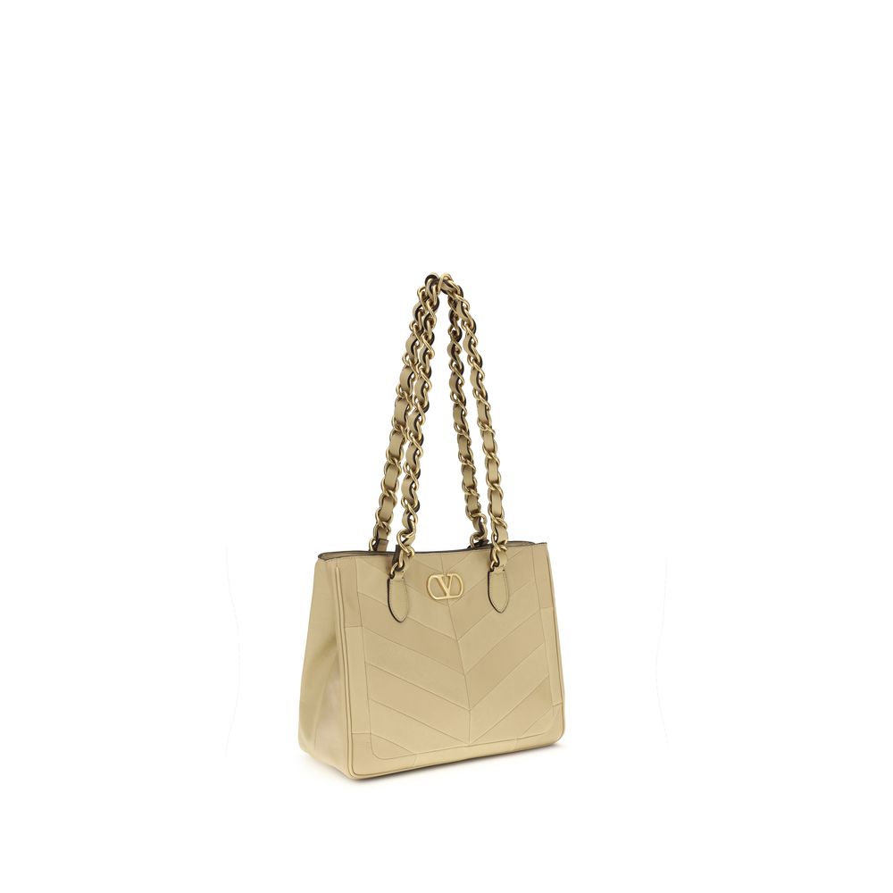 Valentino Garavani Gold Napa Leather / Calf Bos Taurus Shoulder Bag - Luxe Marca