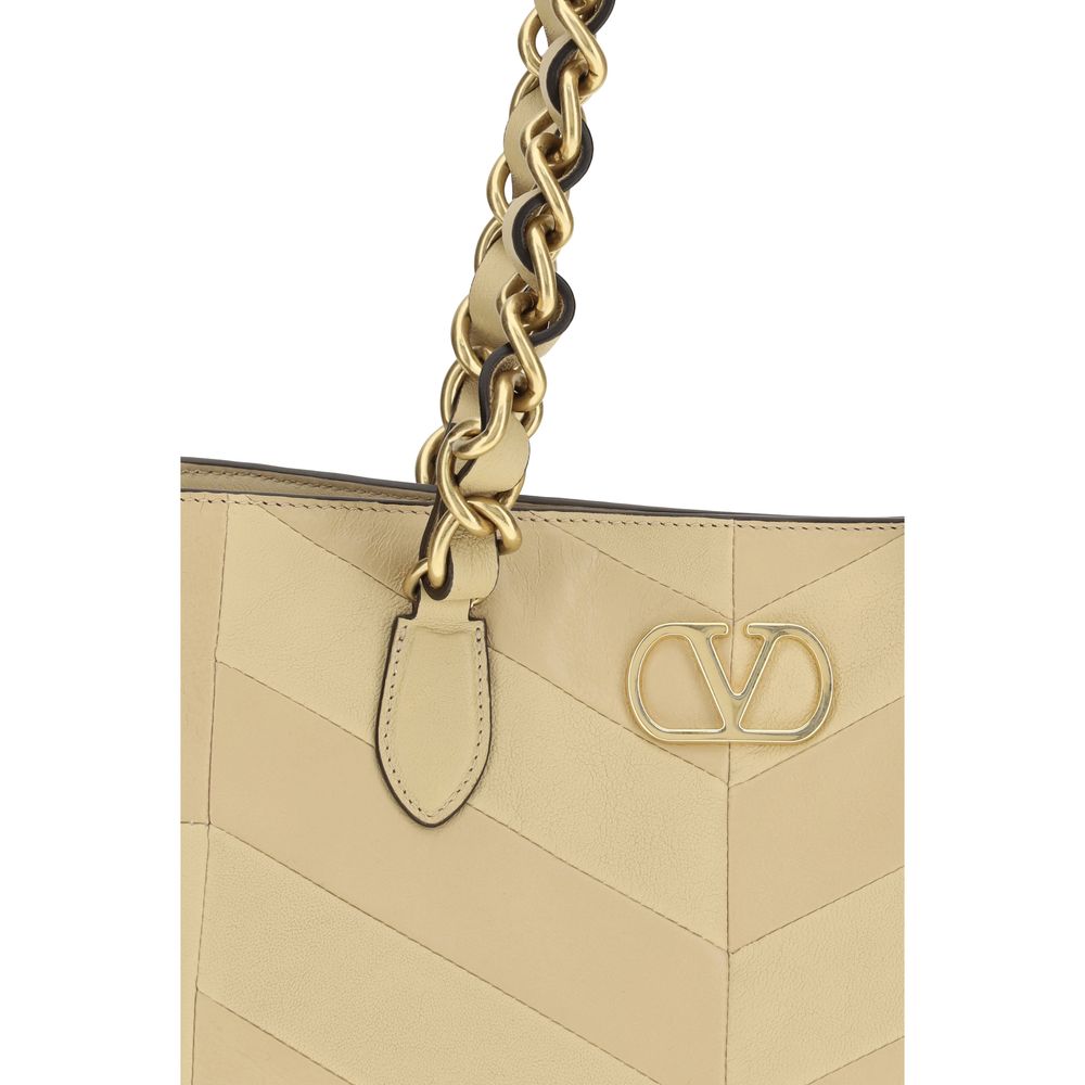 Valentino Garavani Gold Napa Leather / Calf Bos Taurus Shoulder Bag - Luxe Marca