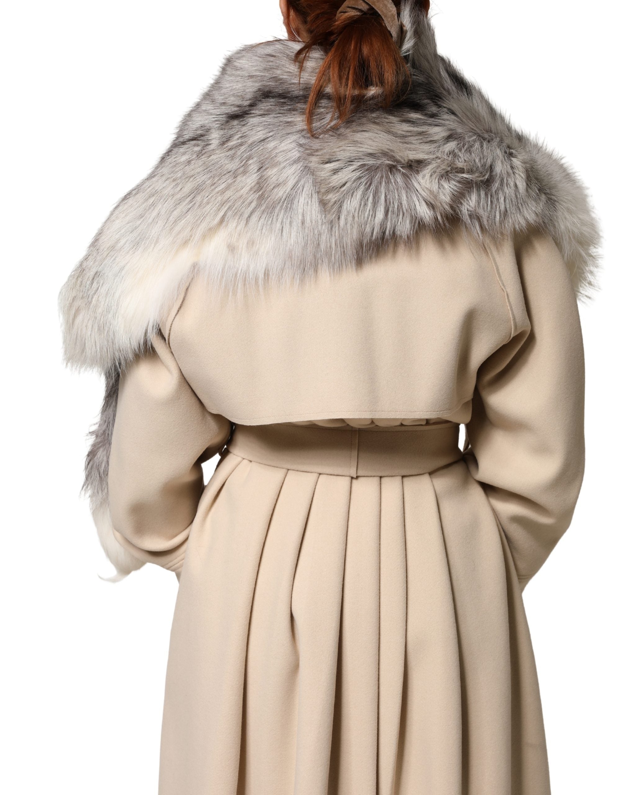 Dolce & Gabbana White Fox Fur Neck Wrap Warmer Winter Scarf - Luxe Marca