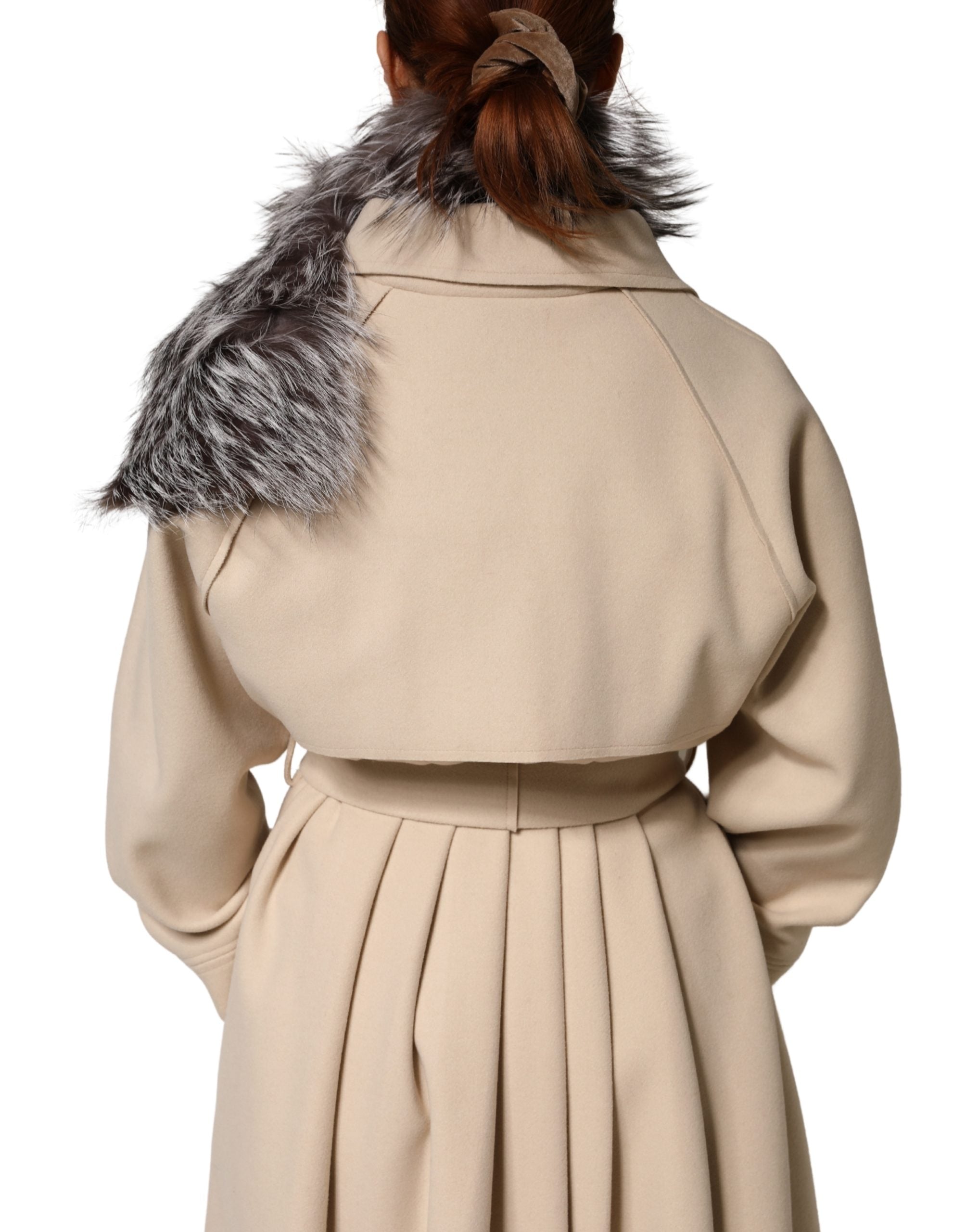 Dolce & Gabbana Gray Fox Fur Neck Wrap Warmer Winter Scarf - Luxe Marca