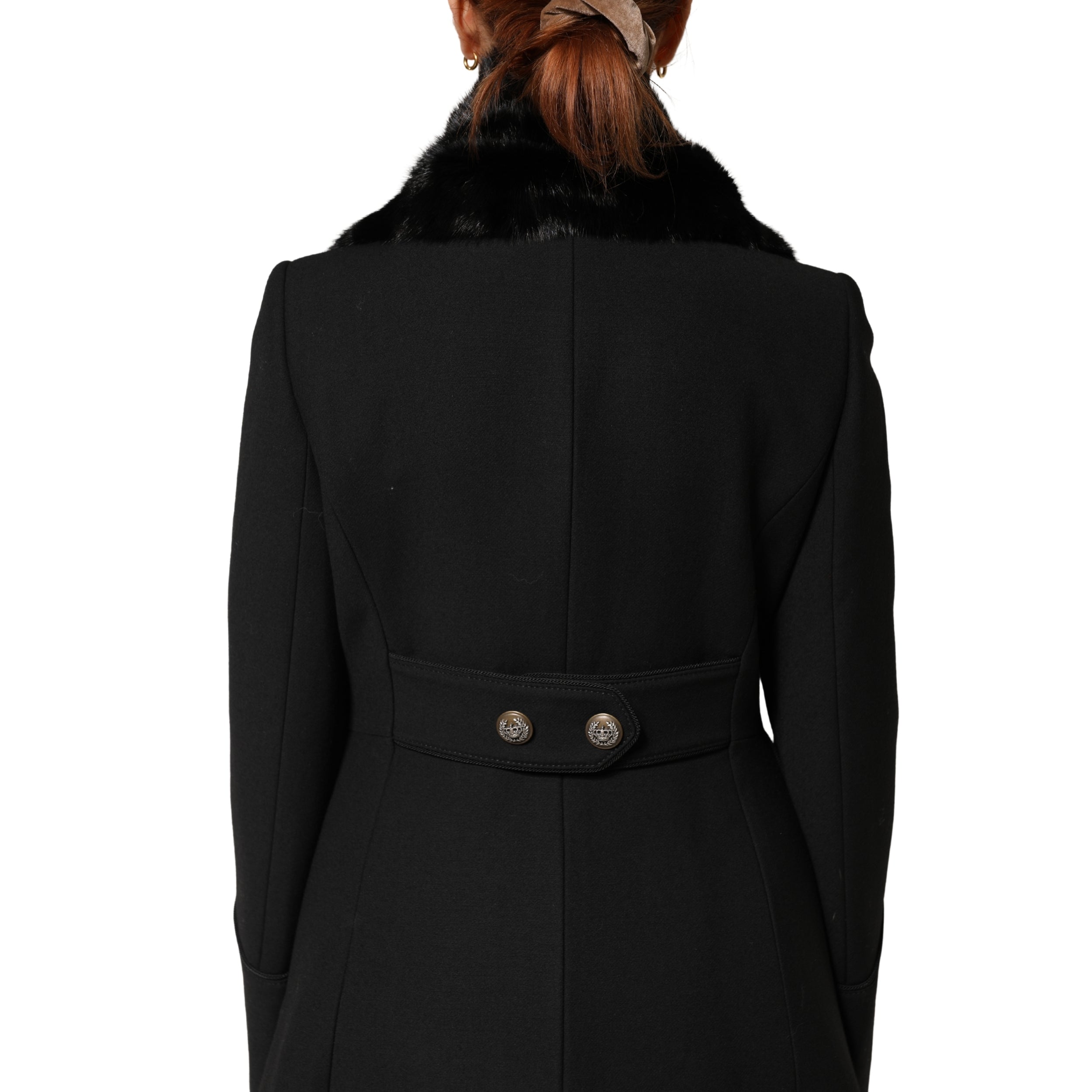 Dolce & Gabbana Black Fur Shawl Neck Wrap Cover Collar Scarf - Luxe Marca
