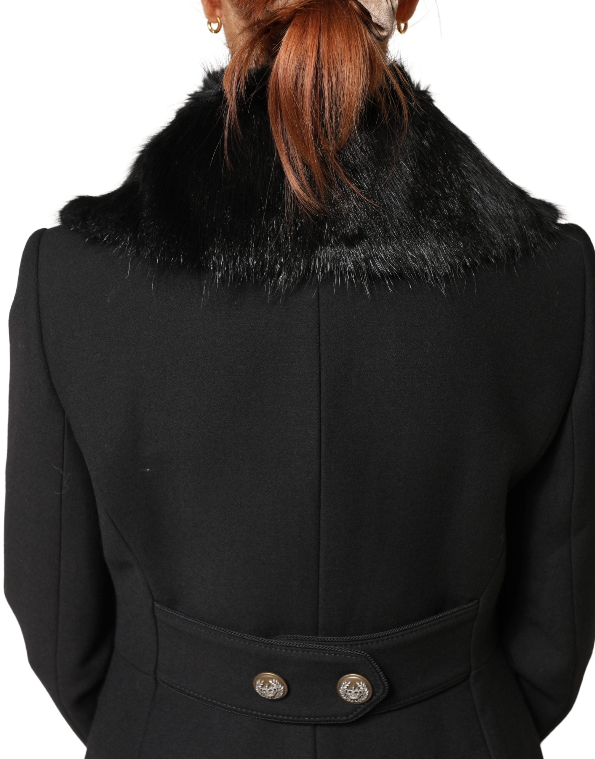 Dolce & Gabbana Black Fur Shawl Neck Wrap Cover Collar Scarf - Luxe Marca