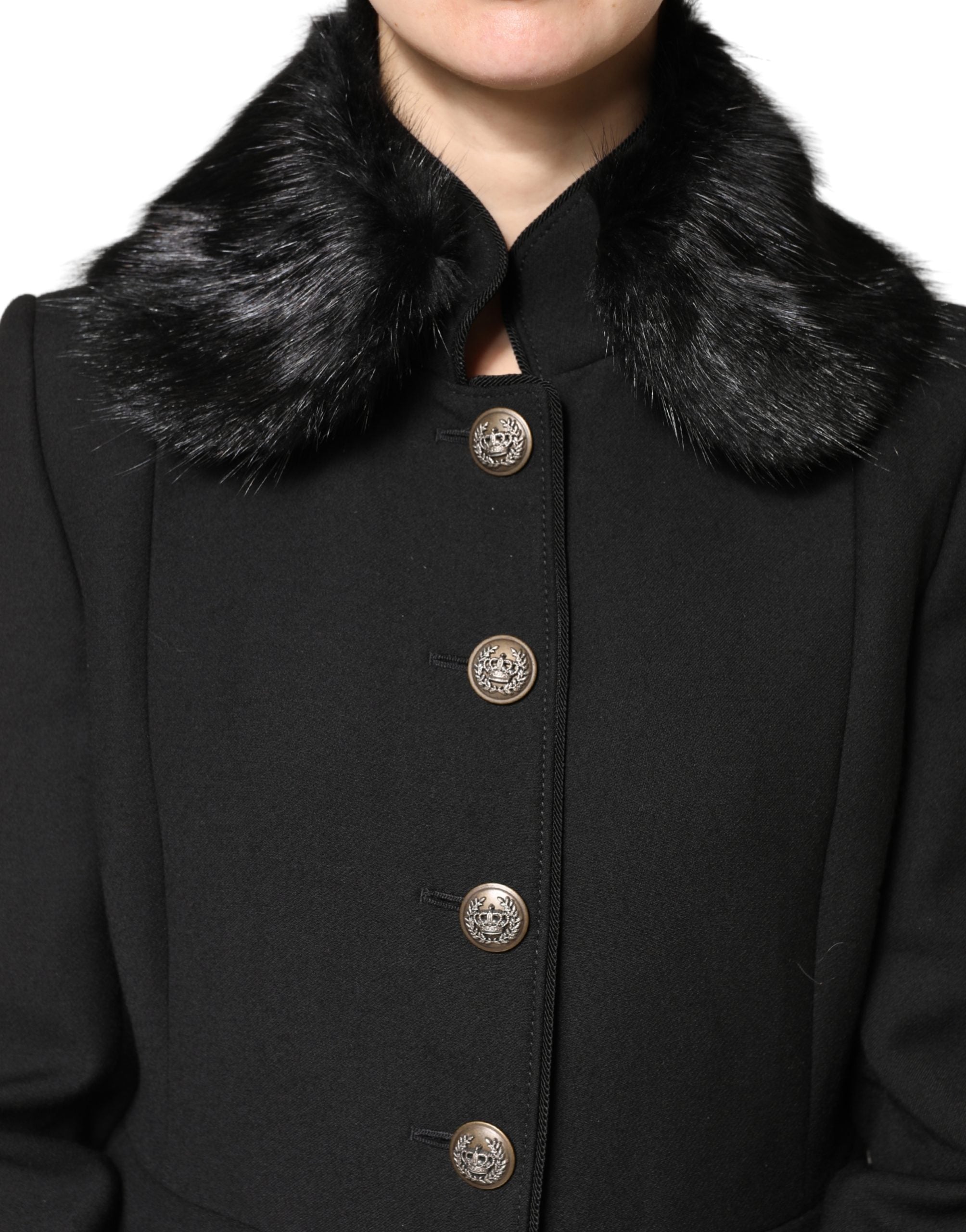Dolce & Gabbana Black Fur Shawl Neck Wrap Cover Collar Scarf - Luxe Marca