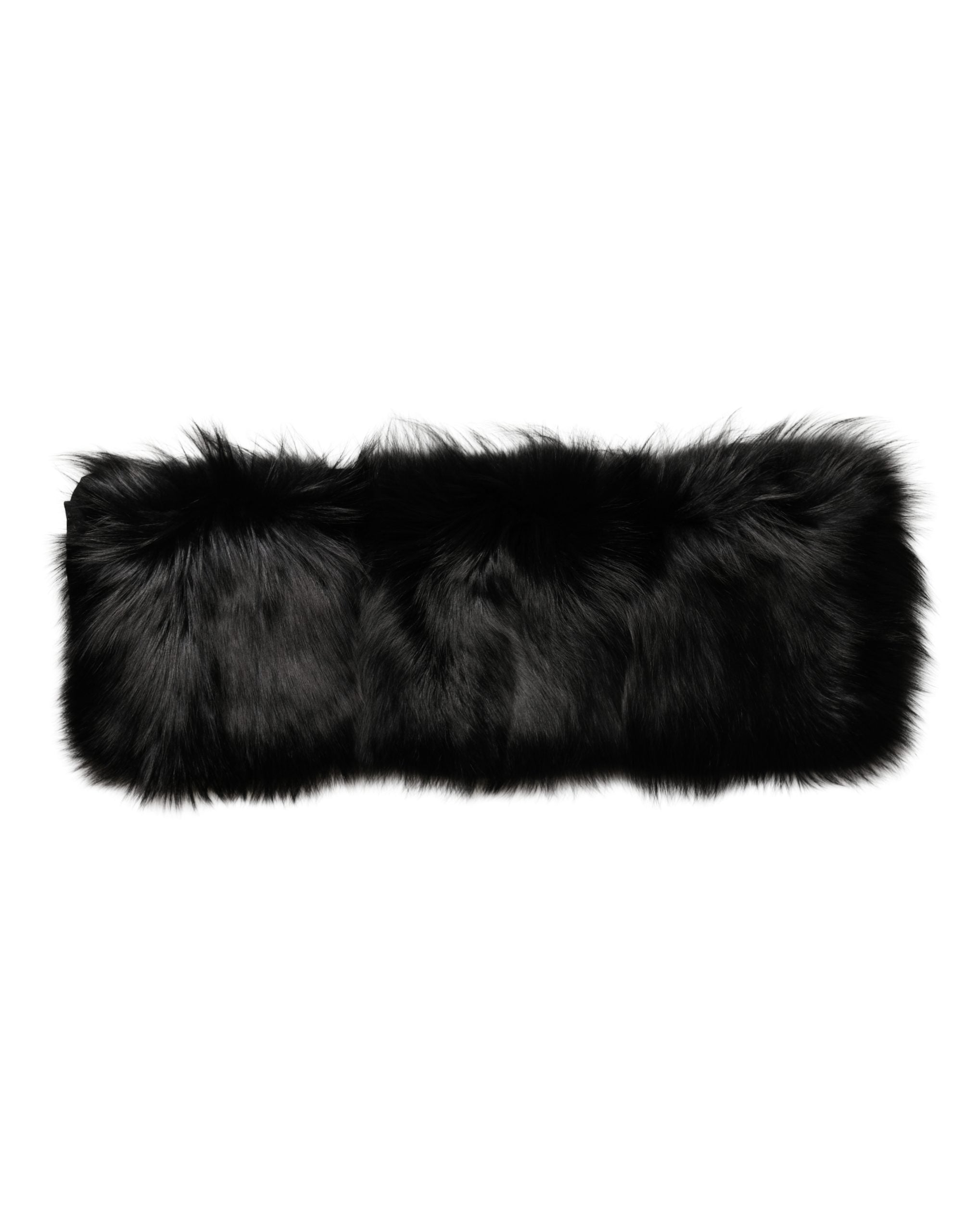 Dolce & Gabbana Black Fur Shoulder Collar Wrap Shawl Scarf - Luxe Marca