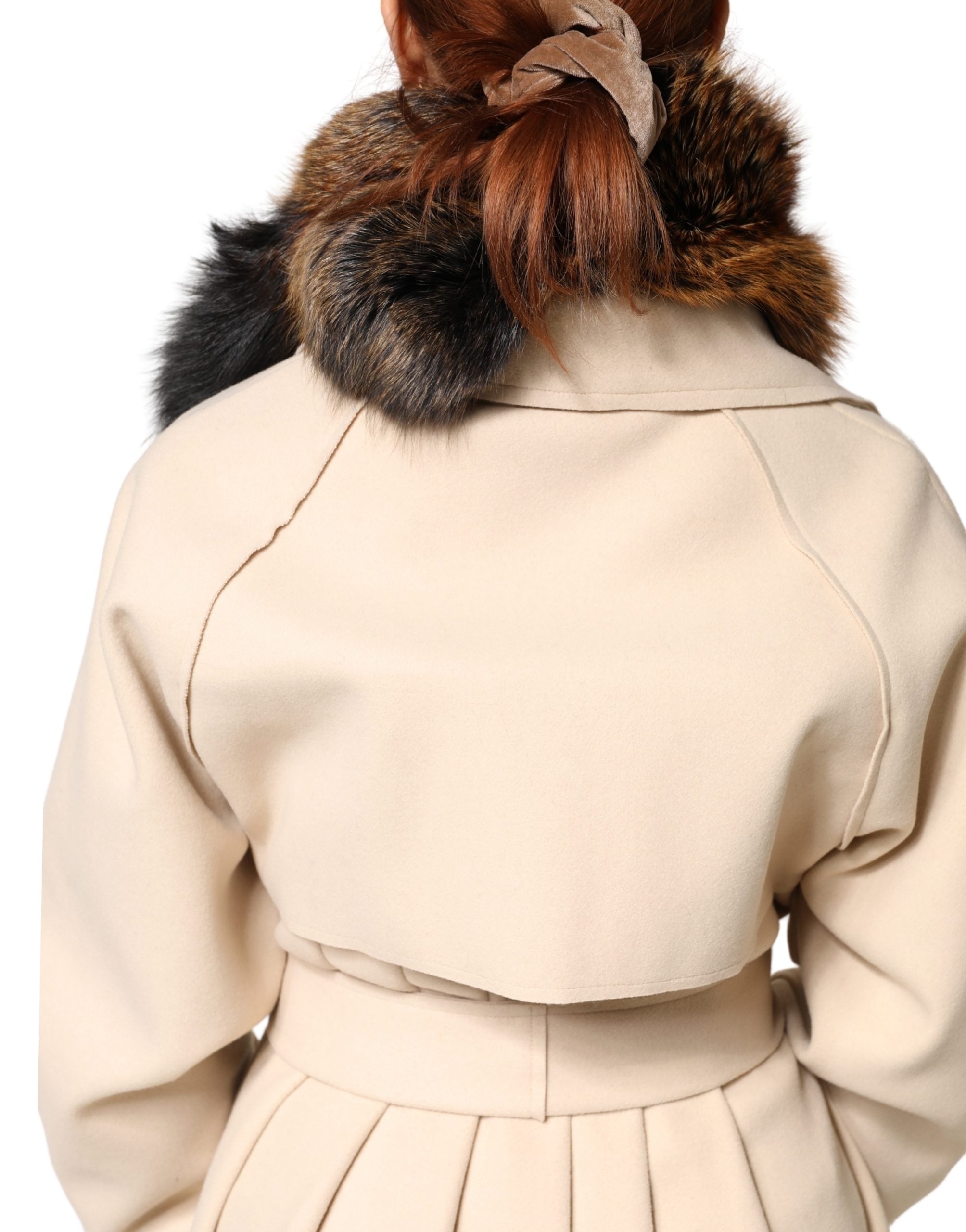 Dolce & Gabbana Brown Red Fox Fur Neck Warmer Winter Scarf - Luxe Marca