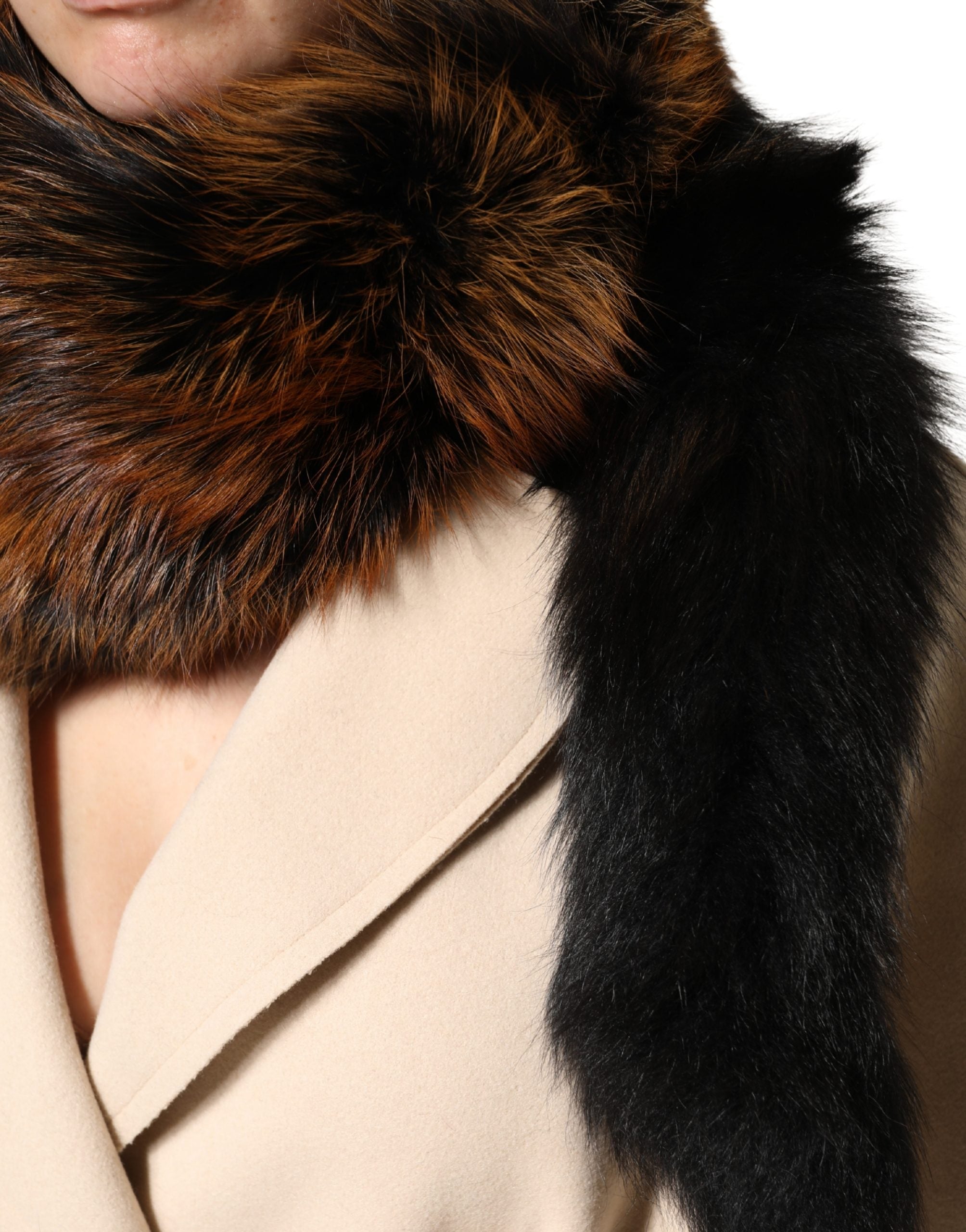 Dolce & Gabbana Brown Red Fox Fur Neck Warmer Winter Scarf - Luxe Marca