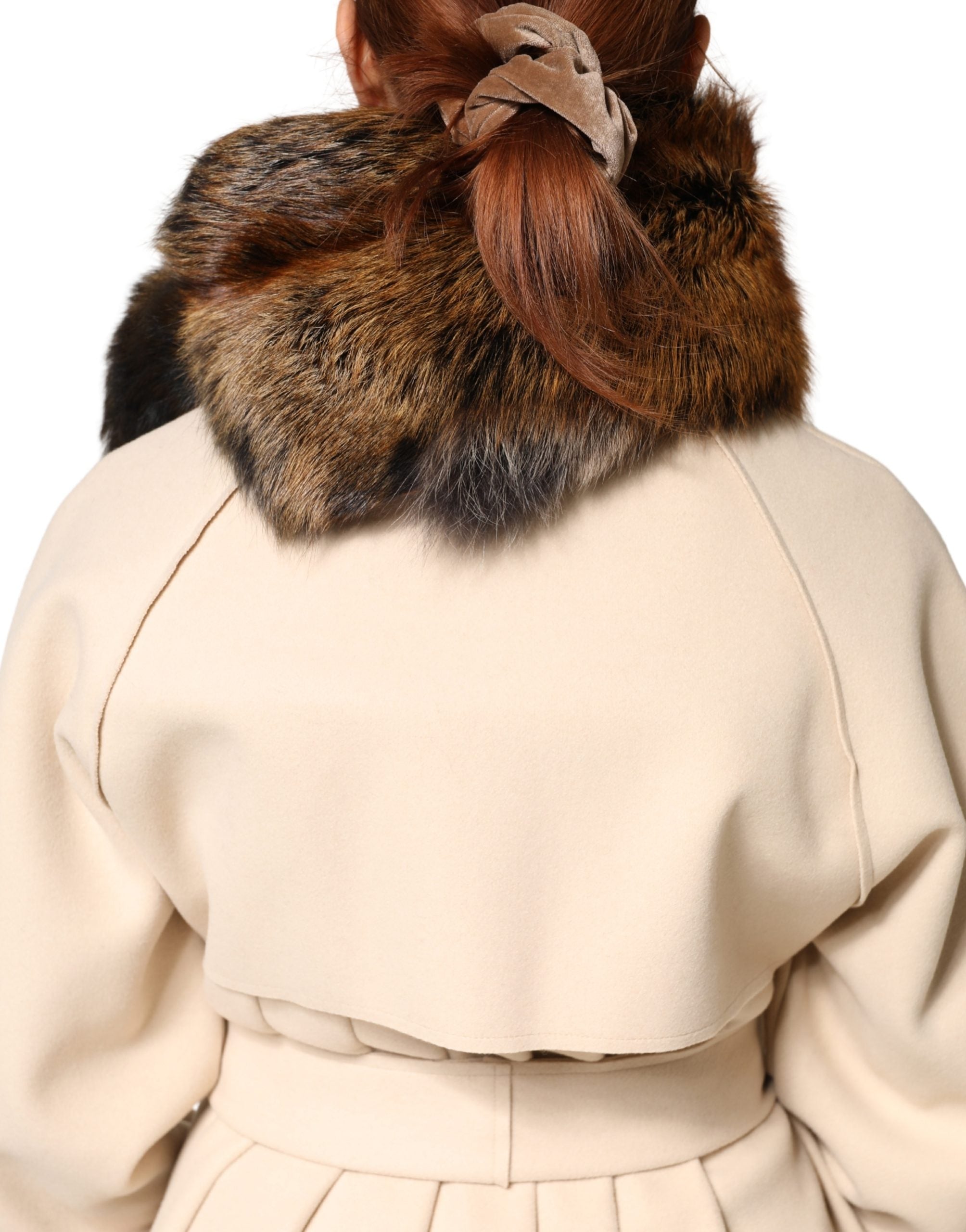 Dolce & Gabbana Brown Red Fox Fur Neck Warmer Winter Scarf - Luxe Marca