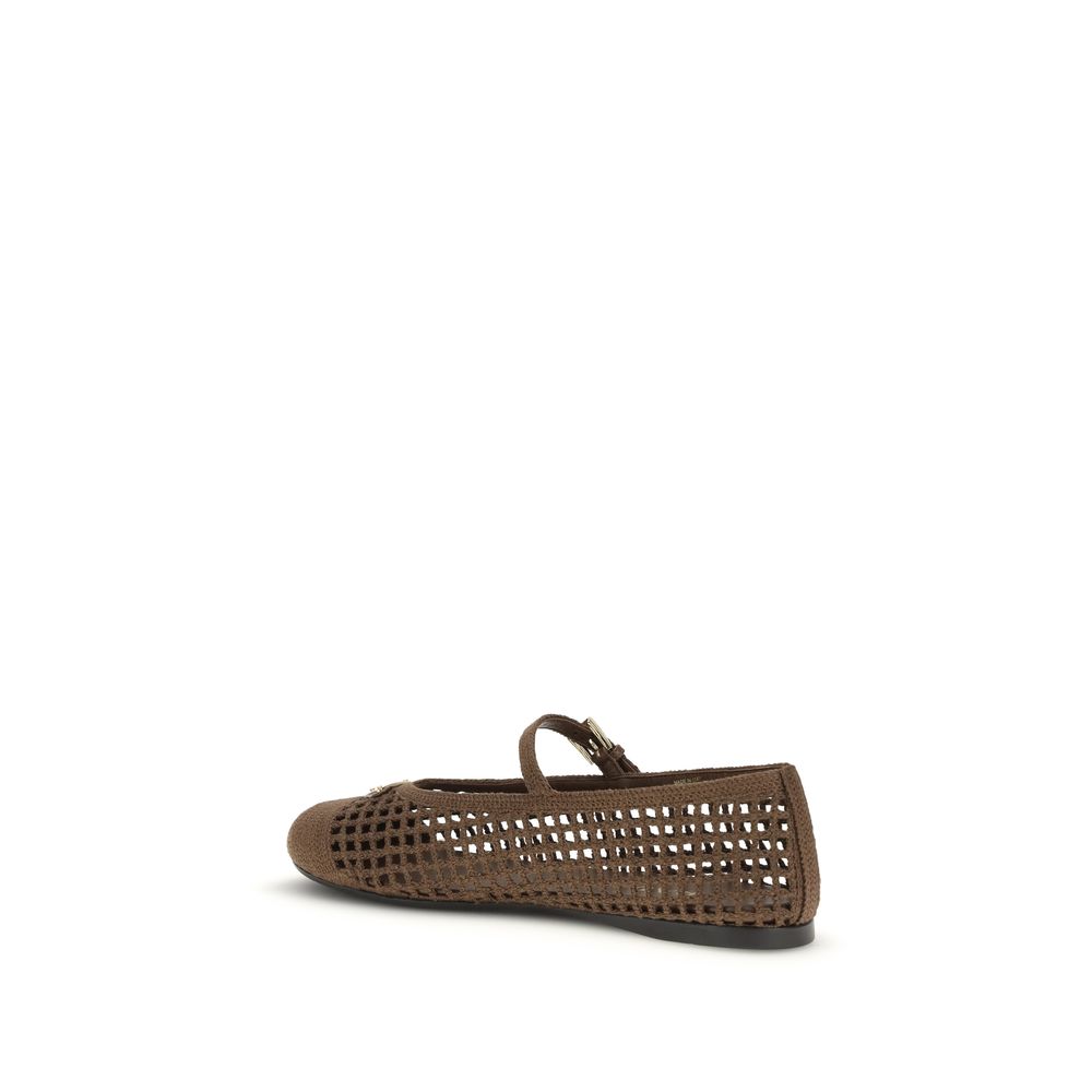 Prada Brown Cotton Ballet Flats - Luxe Marca
