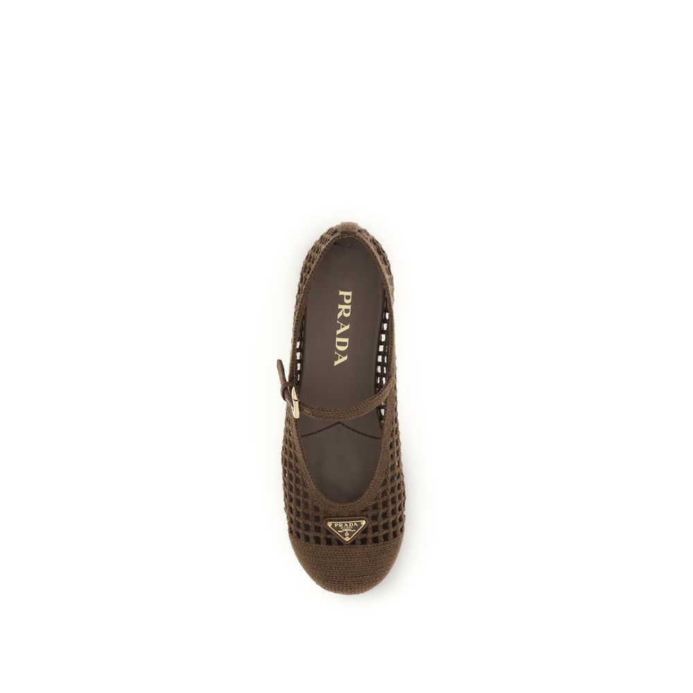 Prada Brown Cotton Ballet Flats - Luxe Marca