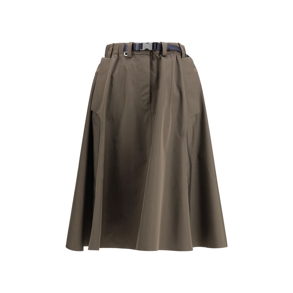Prada Bicolor Recycled Polyester Midi Skirt - Luxe Marca