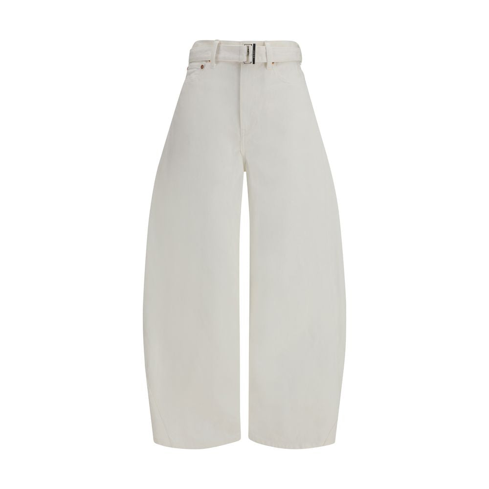 Sacai White Cotton Jeans Denim - Luxe Marca