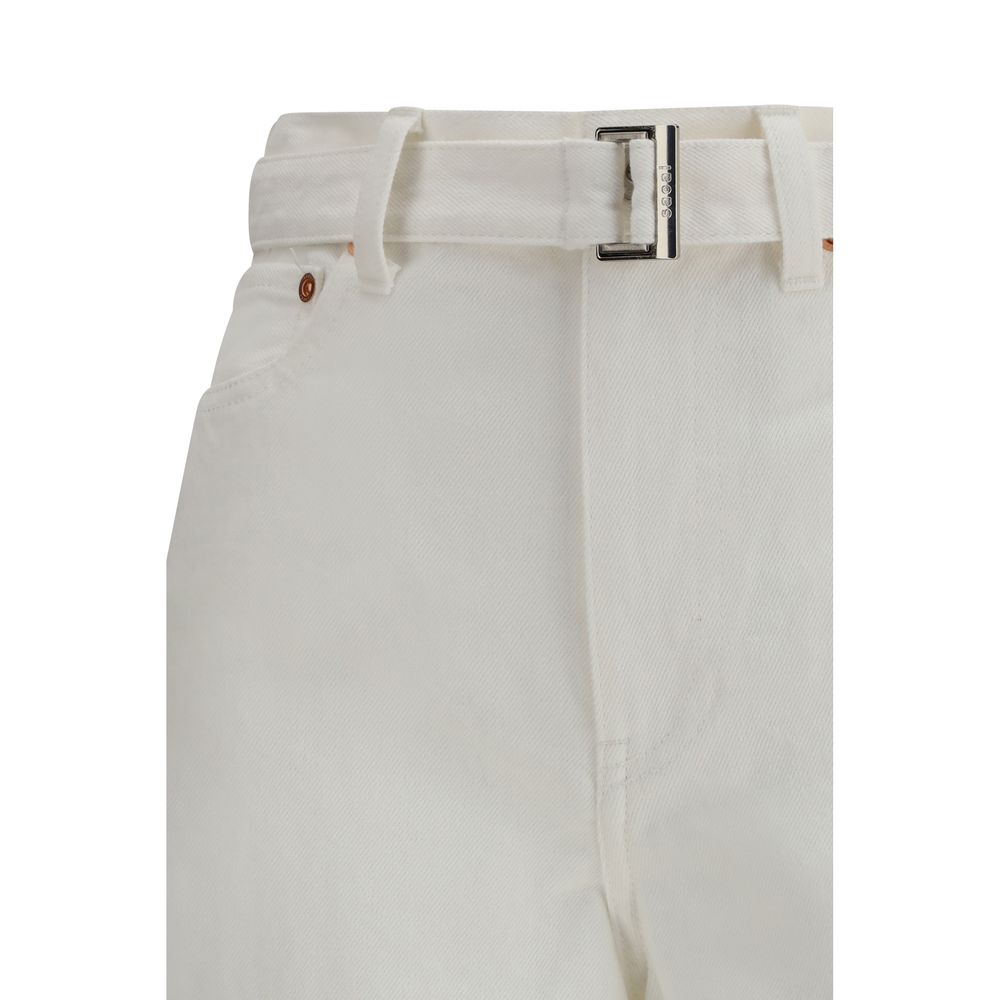 Sacai White Cotton Jeans Denim - Luxe Marca
